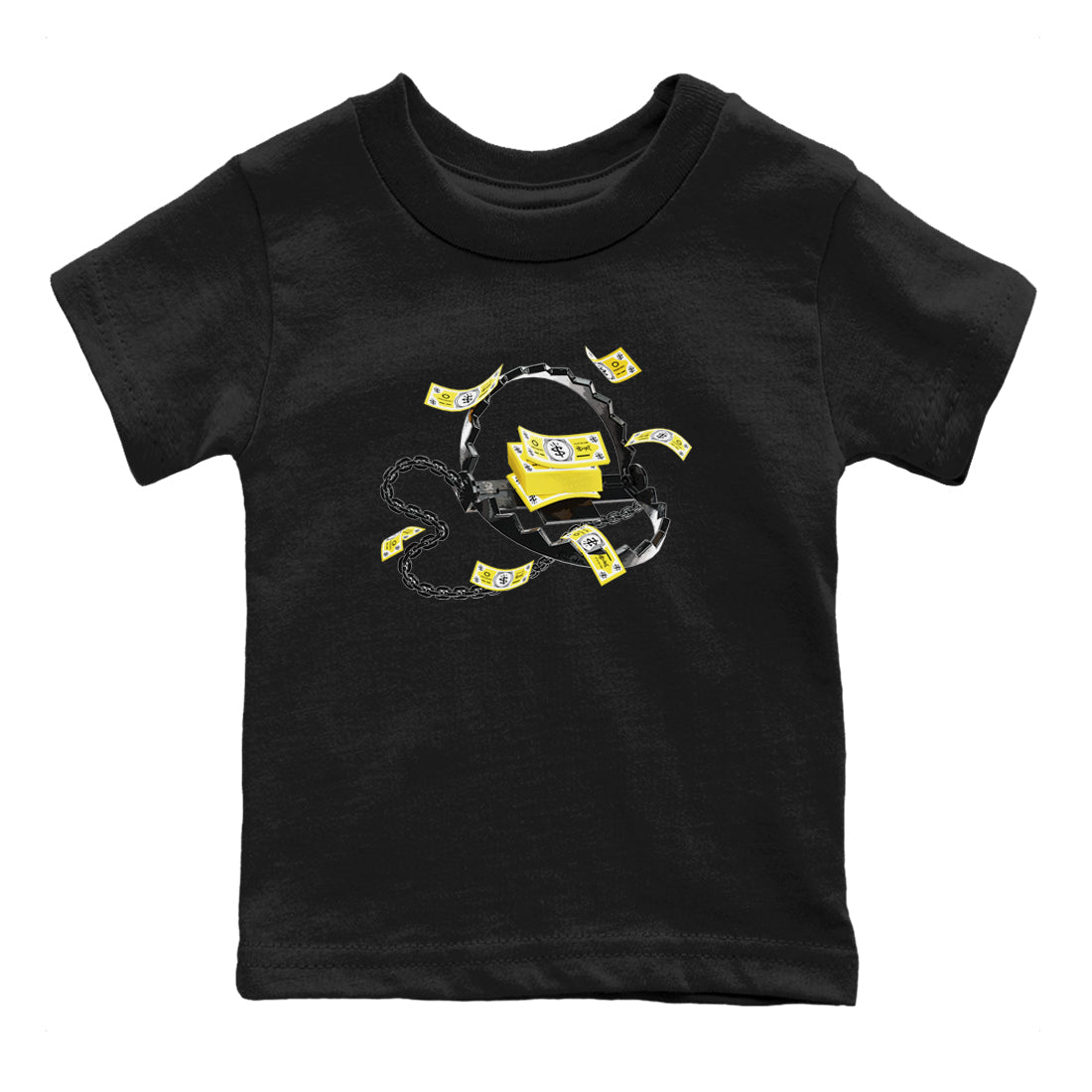 AJ4 Vivid Sulfur shirt to match jordans Trap Money sneaker tees Air Jordan 4 Vivid Sulfur Drip Gear Zone baby toddler Black 2 cotton Shirt