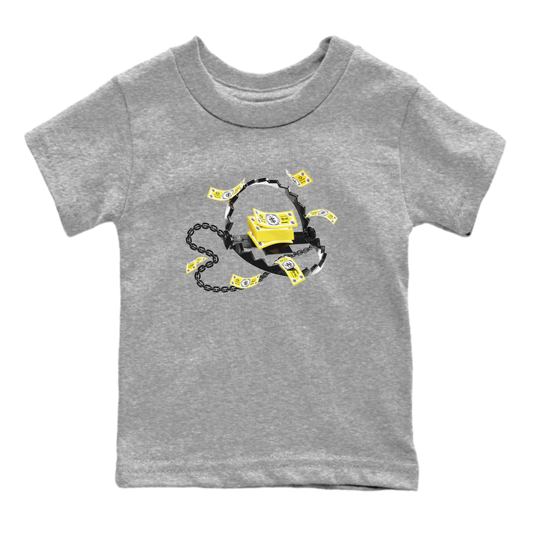 AJ4 Vivid Sulfur shirt to match jordans Trap Money sneaker tees Air Jordan 4 Vivid Sulfur Drip Gear Zone baby toddler Heather Grey 2 cotton Shirt