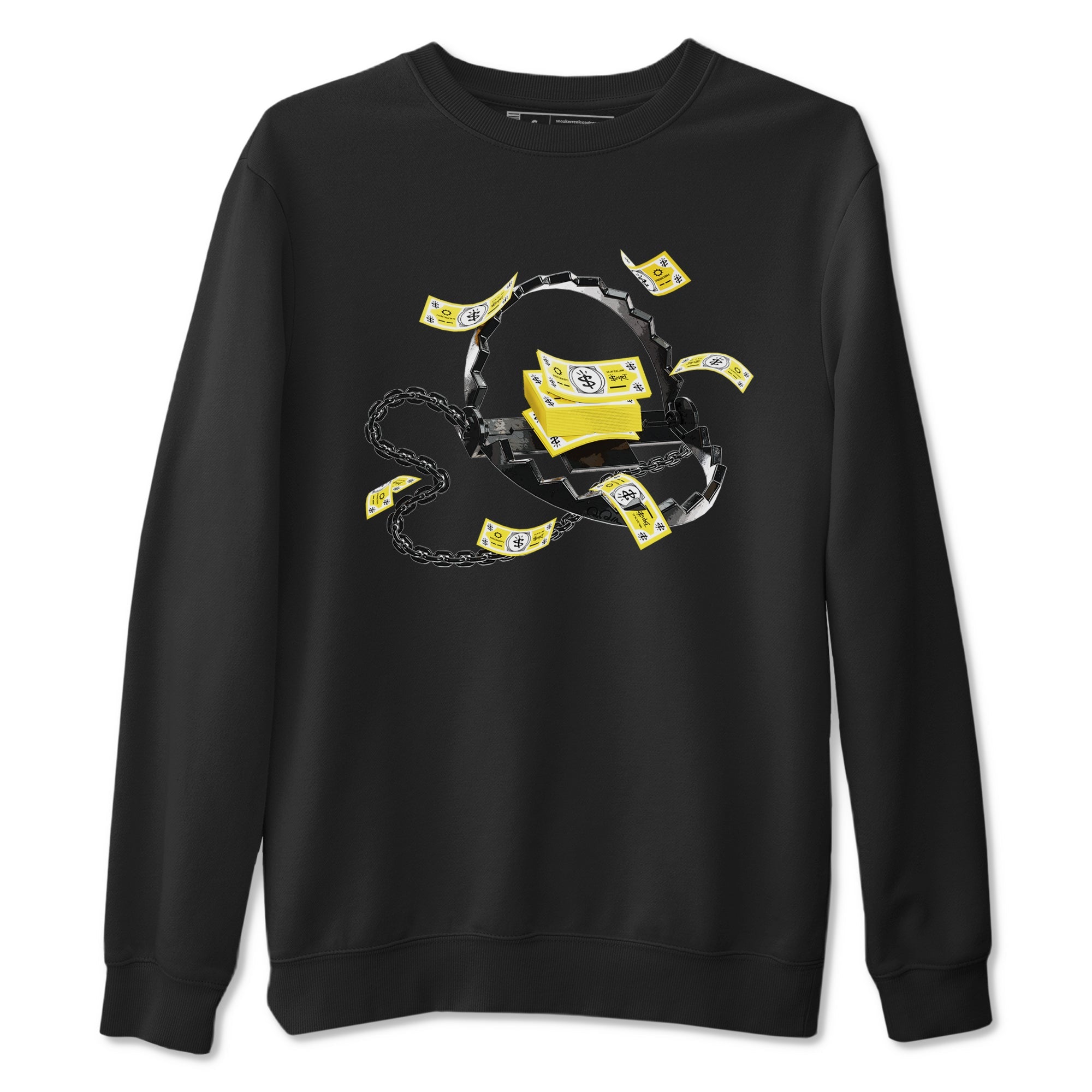 AJ4 Vivid Sulfur shirt to match jordans Trap Money sneaker tees Air Jordan 4 Vivid Sulfur Drip Gear Zone unisex cotton Black 2 crew neck shirt