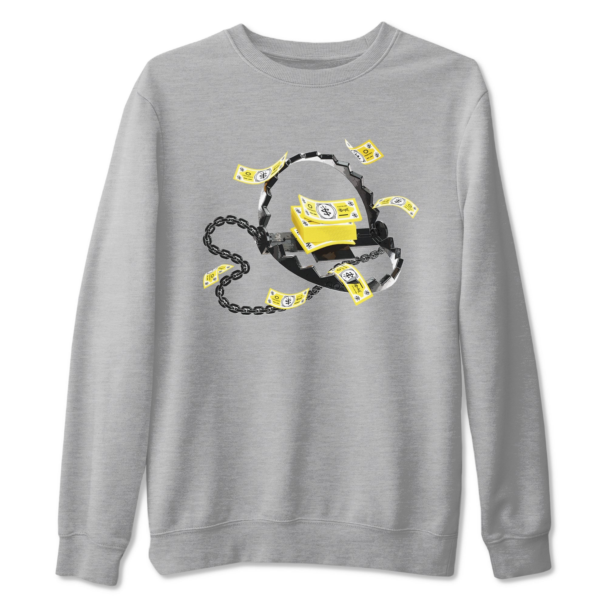 AJ4 Vivid Sulfur shirt to match jordans Trap Money sneaker tees Air Jordan 4 Vivid Sulfur Drip Gear Zone unisex cotton Heather Grey 2 crew neck shirt
