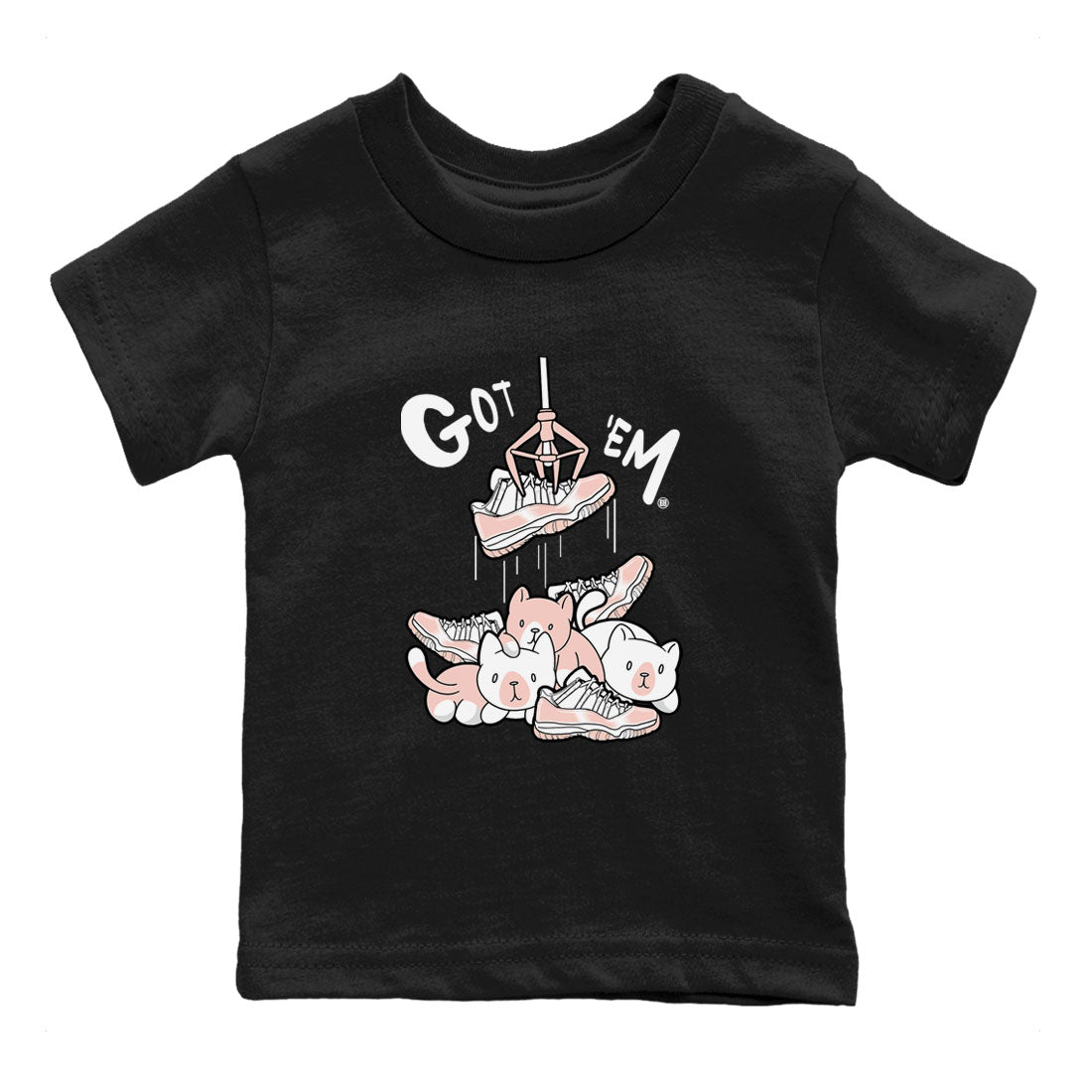 11s Legend Pink shirt to match jordans Treasure Hunter sneaker tees Air Jordan 11 Legend Pink Drip Gear Zone baby toddler Black 2 cotton Shirt