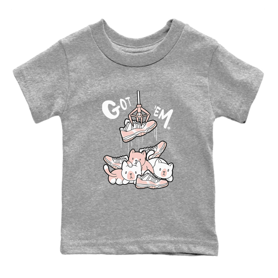 11s Legend Pink shirt to match jordans Treasure Hunter sneaker tees Air Jordan 11 Legend Pink Drip Gear Zone baby toddler Heather Grey 2 cotton Shirt
