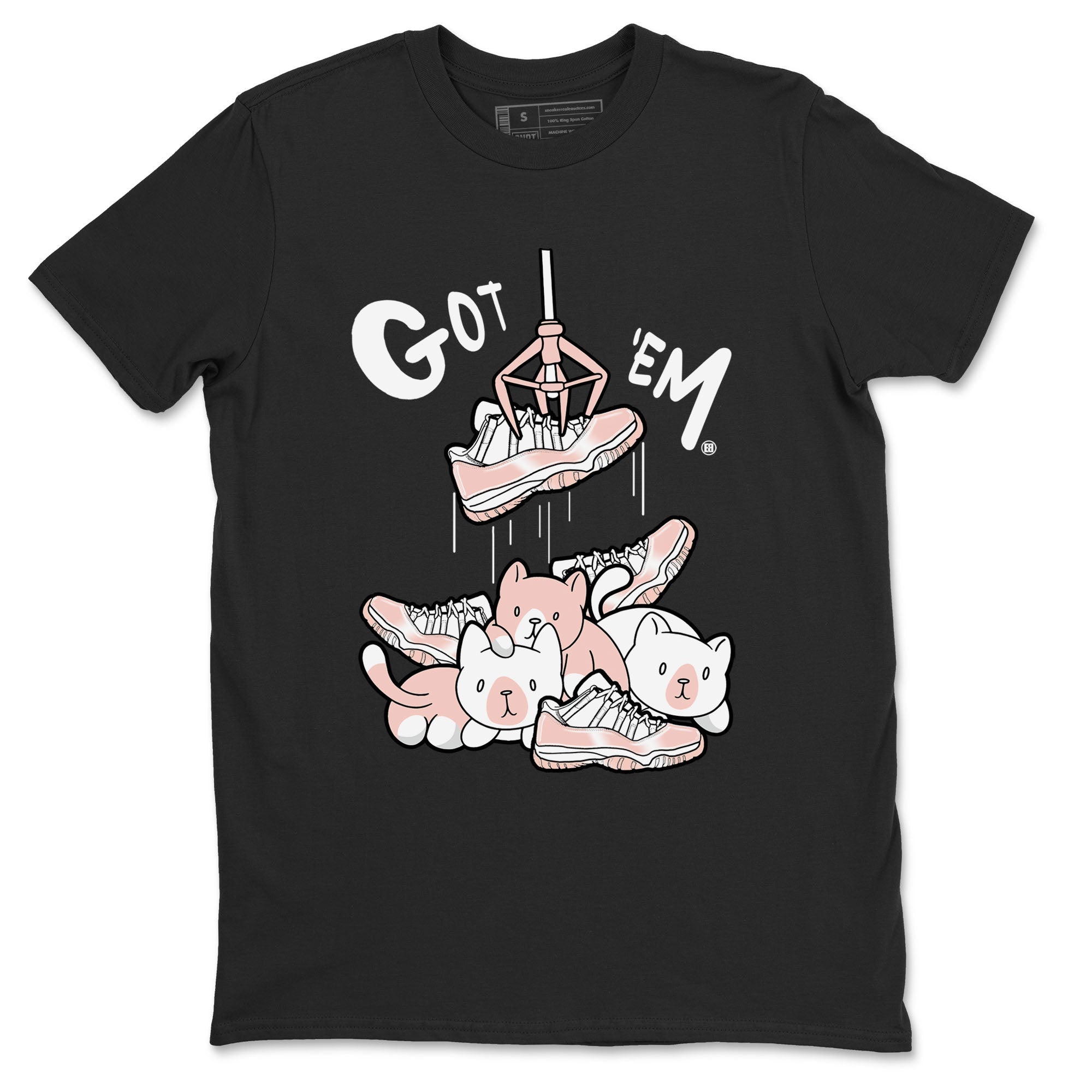 11s Legend Pink shirt to match jordans Treasure Hunter sneaker tees Air Jordan 11 Legend Pink Drip Gear Zone unisex cotton Black 2 crew neck shirt