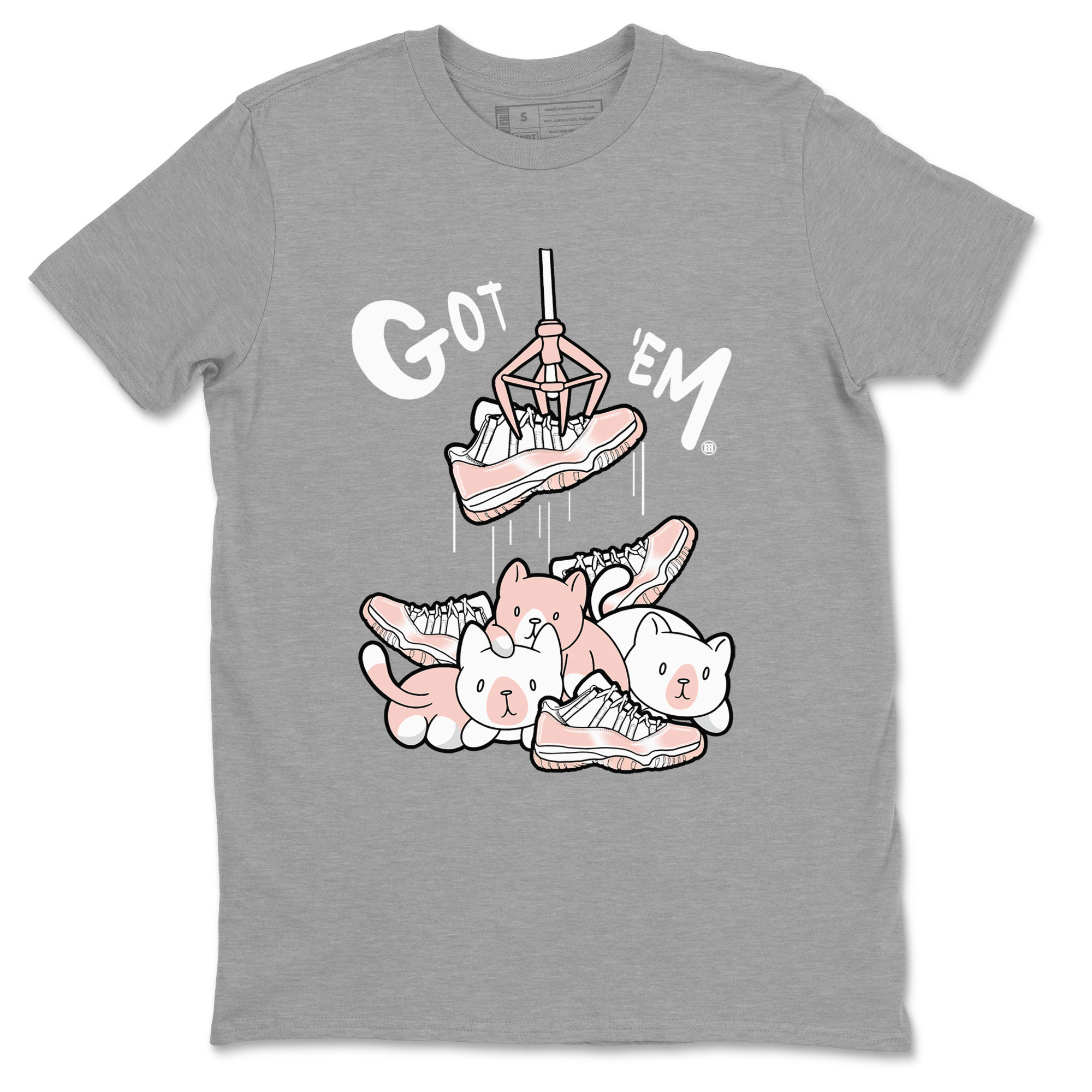 11s Legend Pink shirt to match jordans Treasure Hunter sneaker tees Air Jordan 11 Legend Pink Drip Gear Zone unisex cotton Heather Grey 2 crew neck shirt