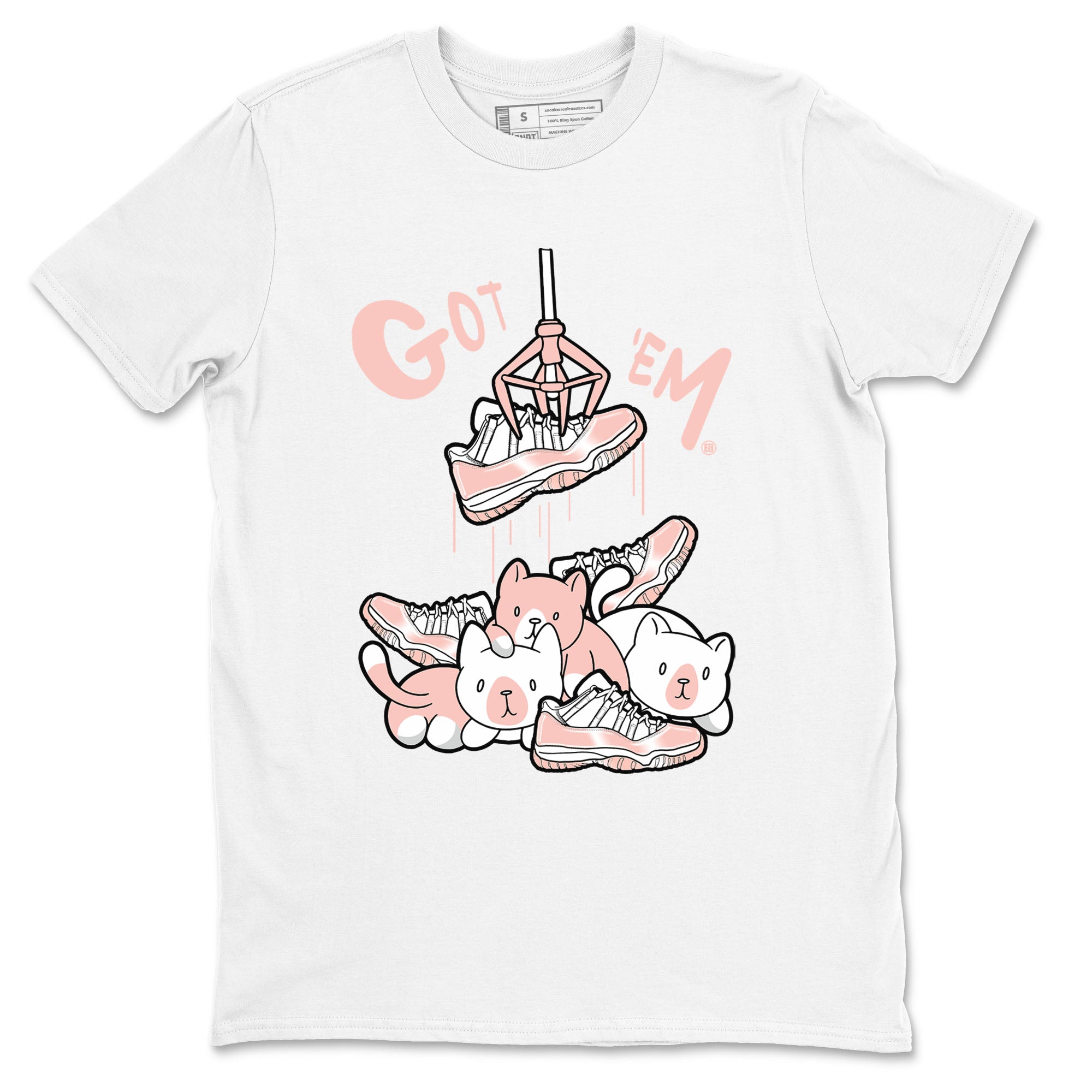 11s Legend Pink shirt to match jordans Treasure Hunter sneaker tees Air Jordan 11 Legend Pink Drip Gear Zone unisex cotton White 2 crew neck shirt
