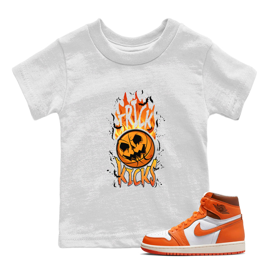 AJ1 Starfish shirt to match jordans Trick Or Kicks Halloween costume sneaker tees AJ1 Starfish Drip Gear Zone Sneaker Matching Clothing Brand Baby Toddler White 1 T-Shirt