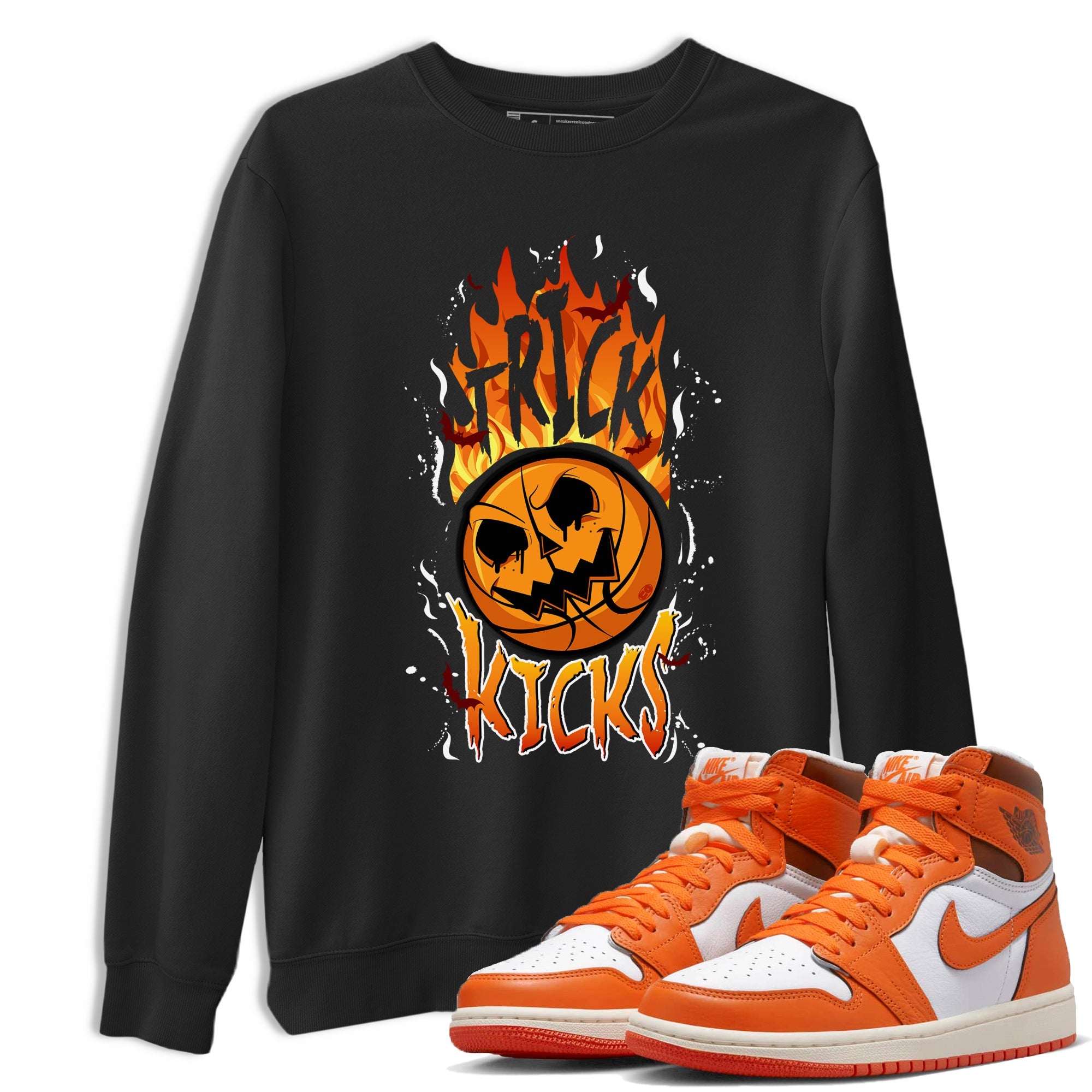 AJ1 Starfish shirt to match jordans Trick Or Kicks Halloween costume sneaker tees AJ1 Starfish Drip Gear Zone Sneaker Matching Clothing Brand Unisex Sneaker Tee Black 1 T-Shirt