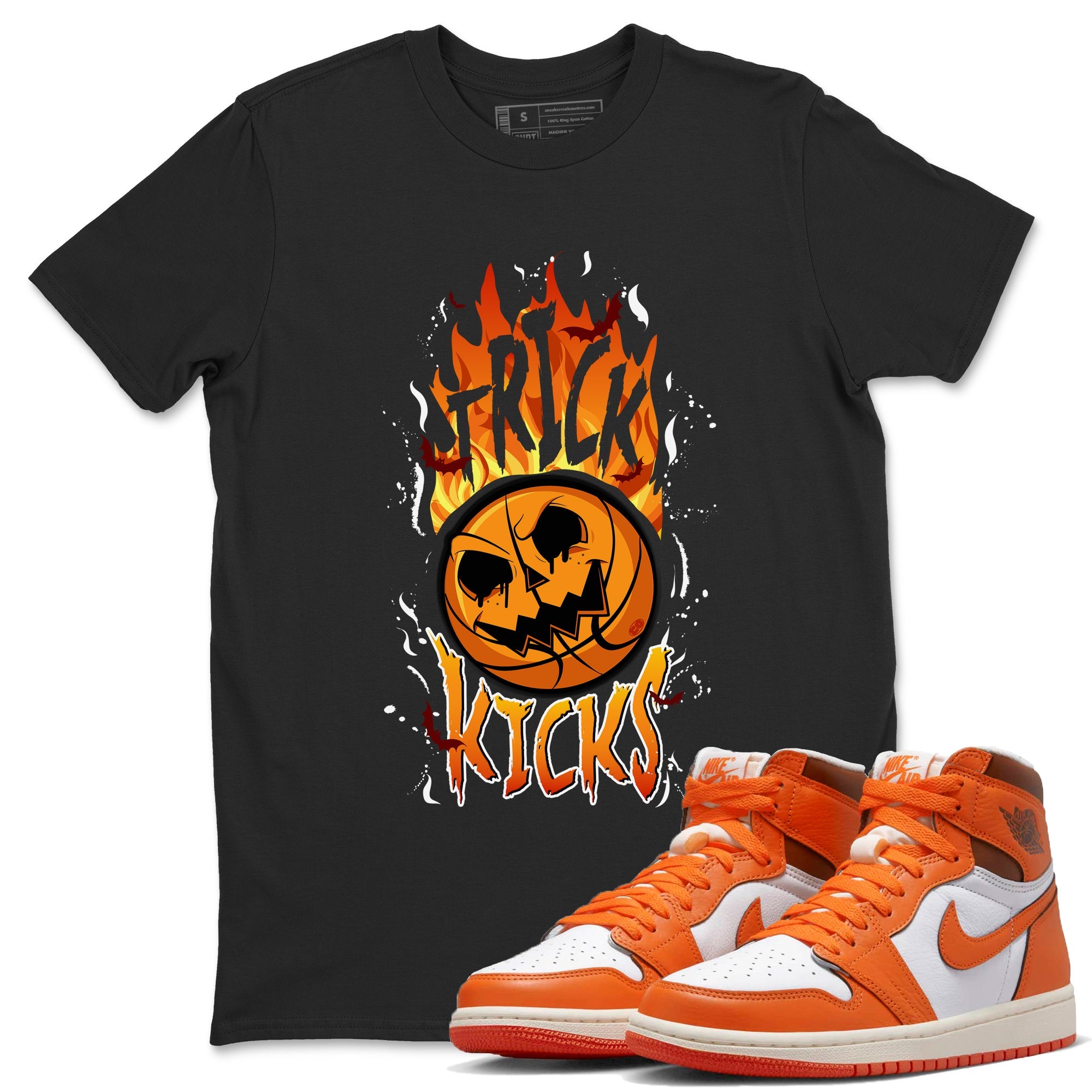 AJ1 Starfish shirt to match jordans Trick Or Kicks Halloween costume sneaker tees AJ1 Starfish Drip Gear Zone Sneaker Matching Clothing Brand Unisex Sneaker Tee Black 1 T-Shirt