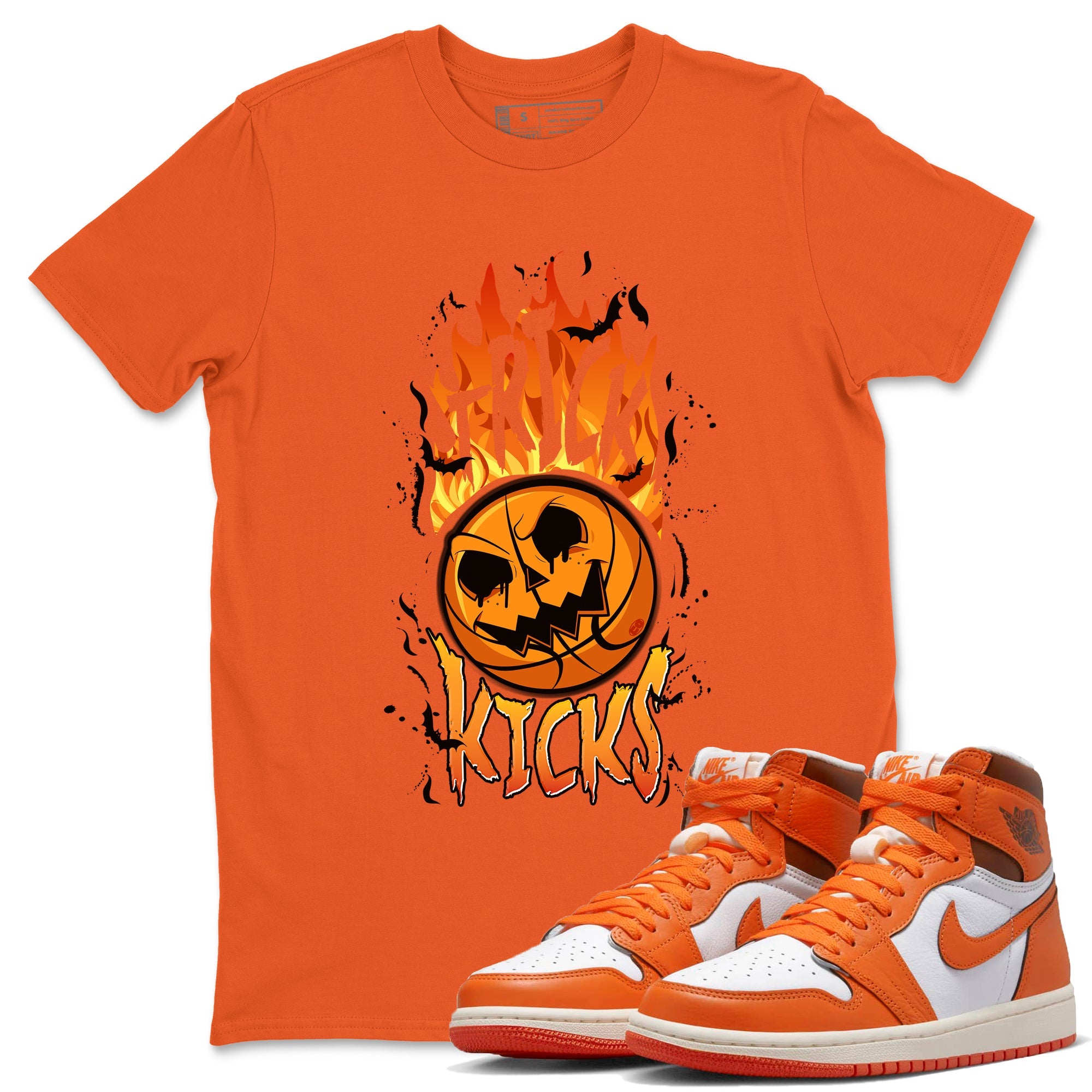 AJ1 Starfish shirt to match jordans Trick Or Kicks Halloween costume sneaker tees AJ1 Starfish Drip Gear Zone Sneaker Matching Clothing Brand Unisex Sneaker Tee Orange 1 T-Shirt