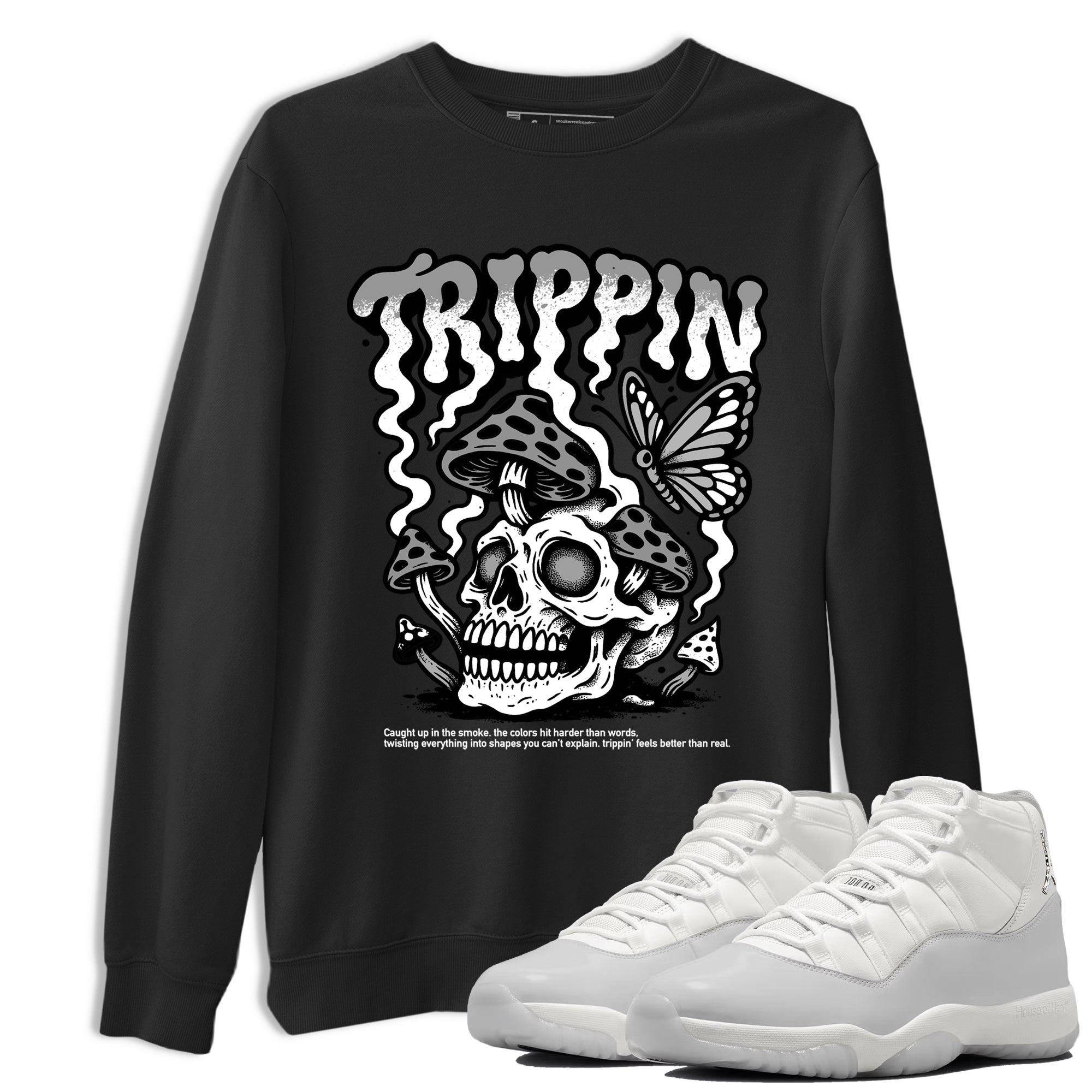 11s Grand Finale Sneaker match tees  Sneaker Tees To Match Jordan 11 Grand Finale Sneakers  Trippin Graphic Tee Black 1
