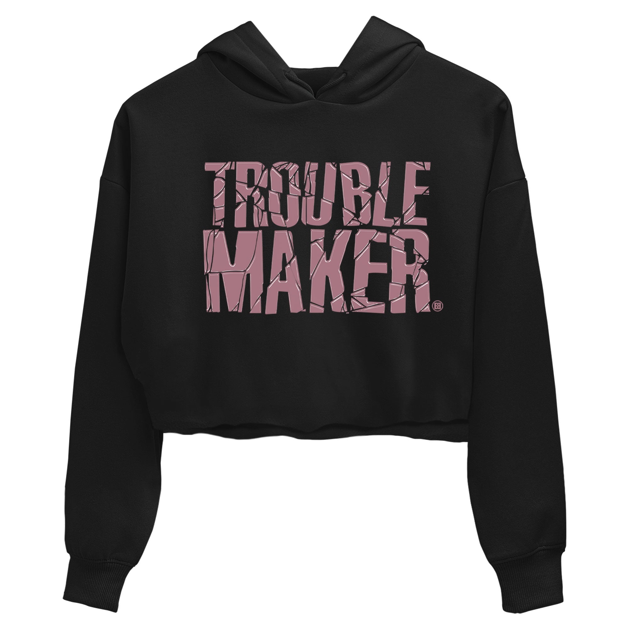 Air Jordan 1 Mauve shirt to match jordans Trouble Maker sneaker tees 1s High OG Mauve Drip Gear Zone Black 2 Crop T-Shirt