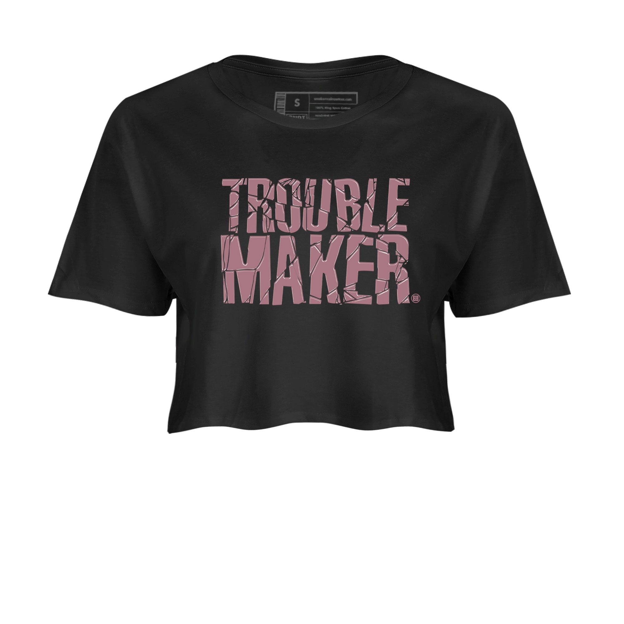 Air Jordan 1 Mauve shirt to match jordans Trouble Maker sneaker tees 1s High OG Mauve Drip Gear Zone Black 2 Crop T-Shirt