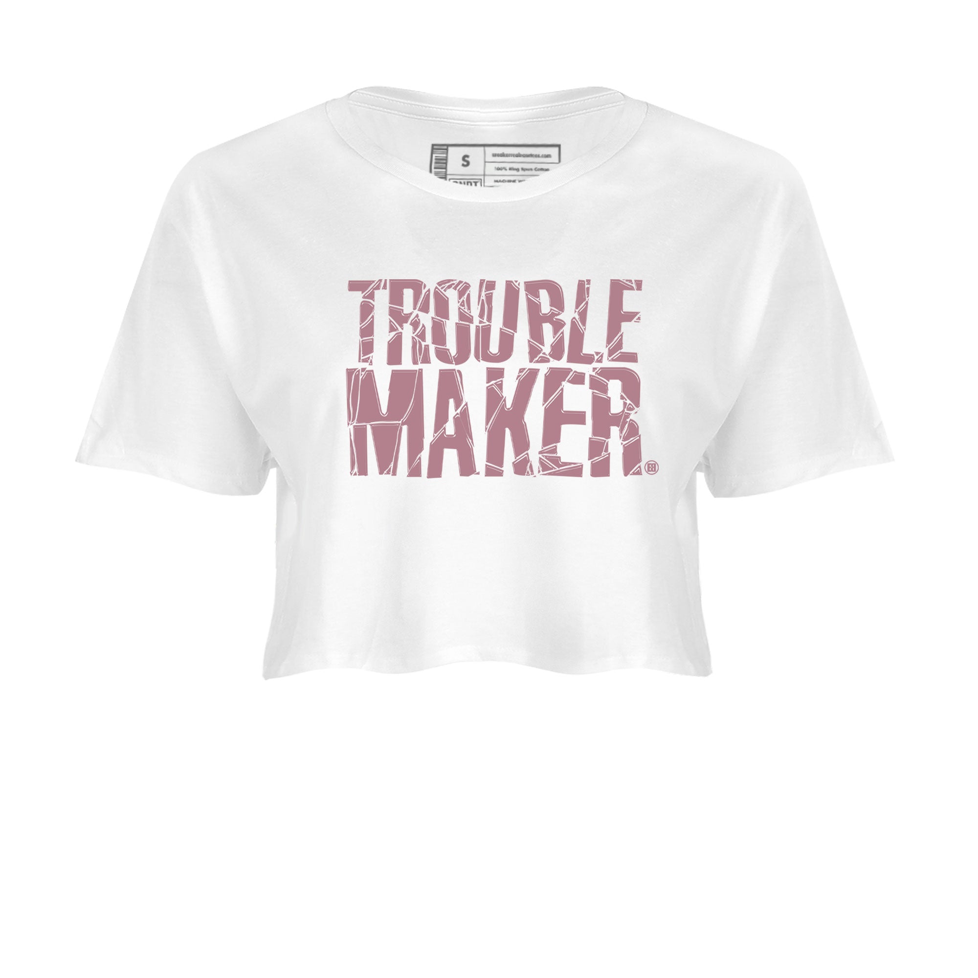 Air Jordan 1 Mauve shirt to match jordans Trouble Maker sneaker tees 1s High OG Mauve Drip Gear Zone White 2 Crop T-Shirt