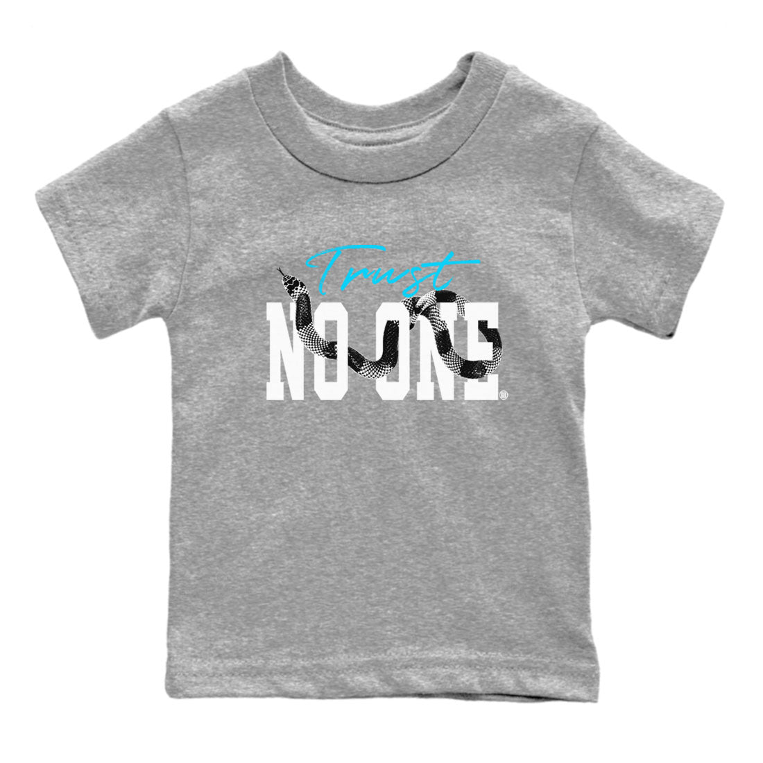 9s Powder Blue shirt to match jordans Trust No One sneaker tees Air Jordan 9 Powder Blue Drip Gear Zone baby toddler Heather Grey 2 cotton Shirt