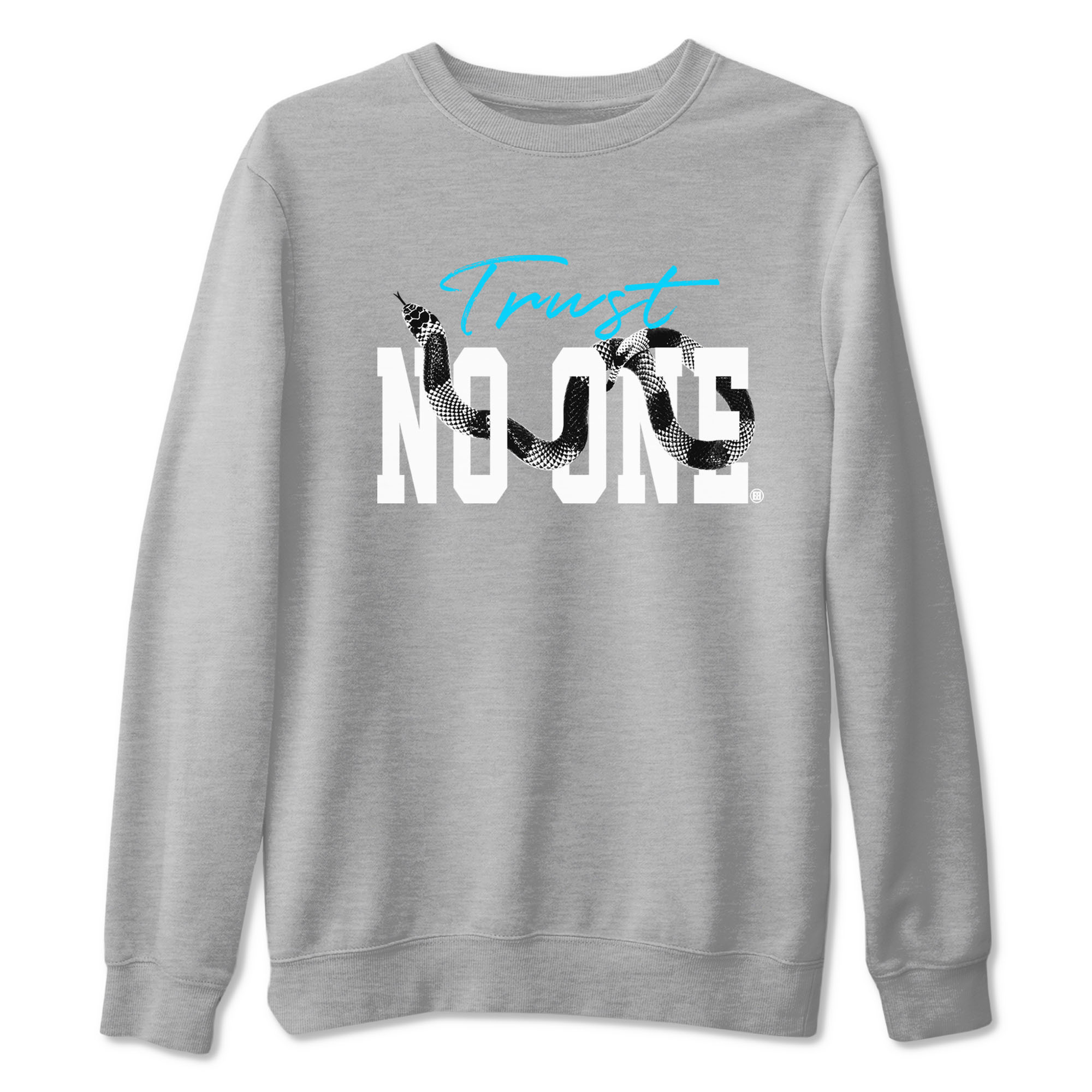 9s Powder Blue shirt to match jordans Trust No One sneaker tees Air Jordan 9 Powder Blue Drip Gear Zone unisex cotton Heather Grey 2 crew neck shirt