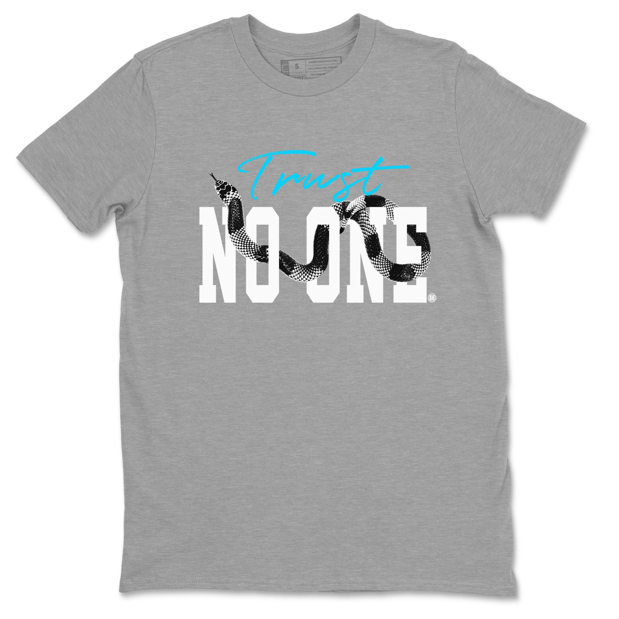 9s Powder Blue shirt to match jordans Trust No One sneaker tees Air Jordan 9 Powder Blue Drip Gear Zone unisex cotton Heather Grey 2 crew neck shirt
