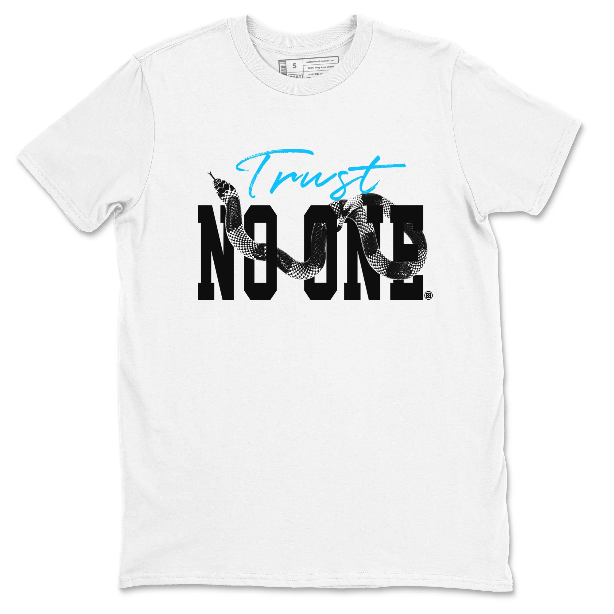 9s Powder Blue shirt to match jordans Trust No One sneaker tees Air Jordan 9 Powder Blue Drip Gear Zone unisex cotton White 2 crew neck shirt