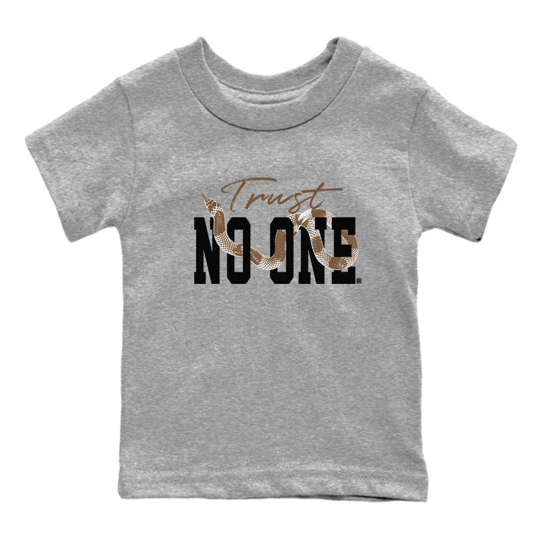 Jordan Jumpman Jack Travis Scott Dark Mocha shirts to match jordans Trust No One sneaker match tees Jordan Jumpman Jack Travis Scott Dark Mocha Drip Gear Zone Youth Baby Heather Grey 2 crew neck shirts
