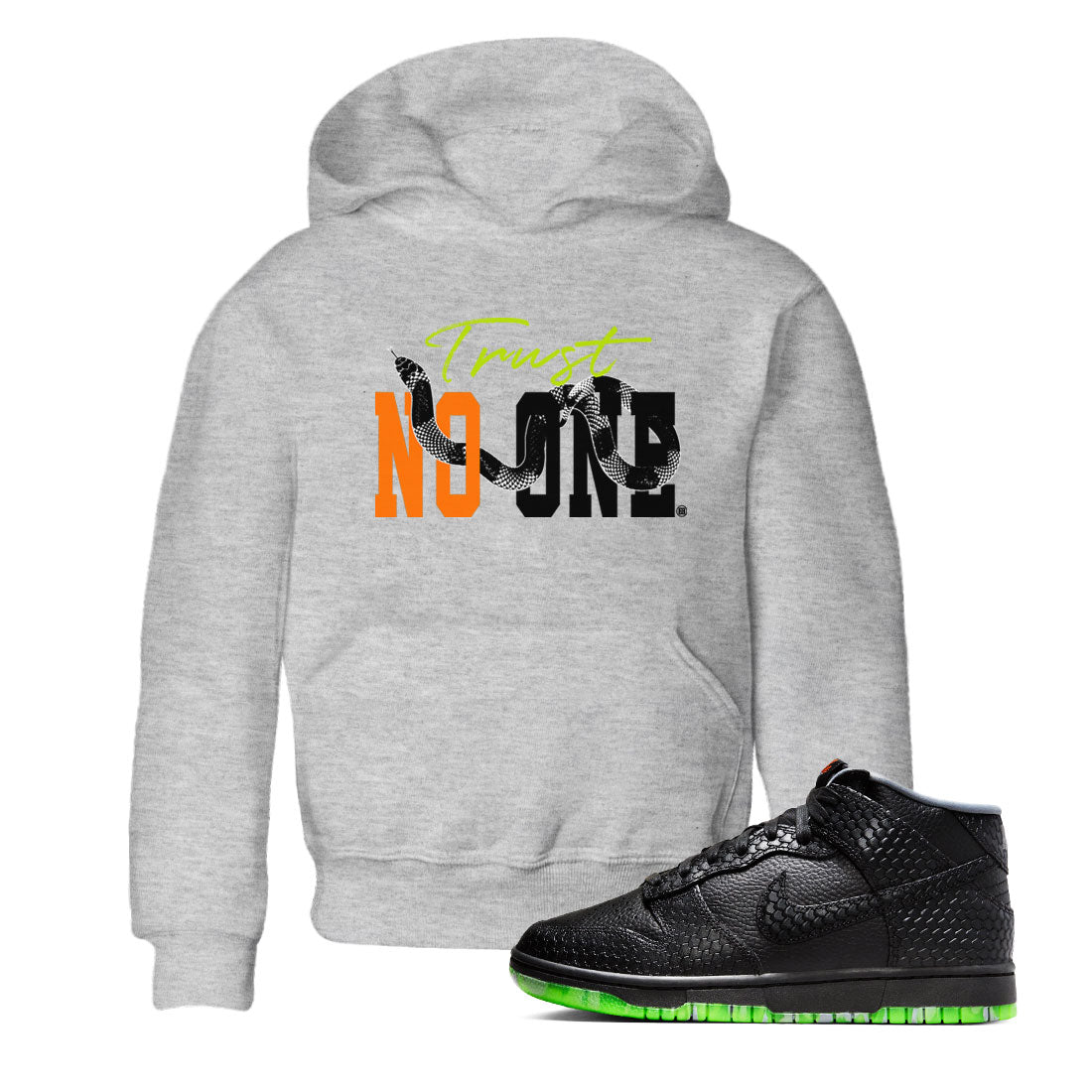 Dunk Halloween shirt to match jordans Trust No One sneaker tees Special Halloween Costume Dunk Mid Halloween Drip Gear Zone Baby Toddler Heather Grey 1 T-Shirt