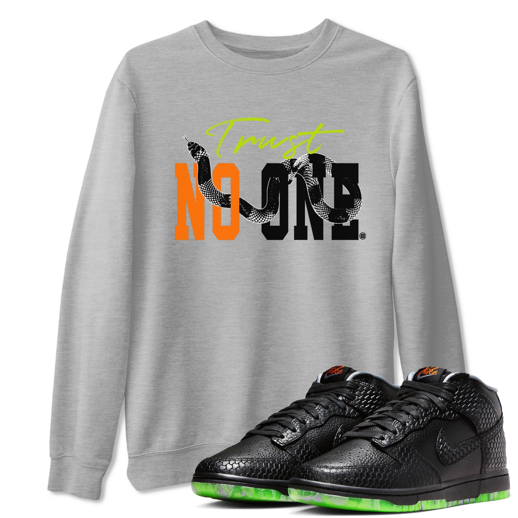 Dunk Halloween shirt to match jordans Trust No One sneaker tees Special Halloween Costume Dunk Mid Halloween Drip Gear Zone Unisex Heather Grey 1 T-Shirt
