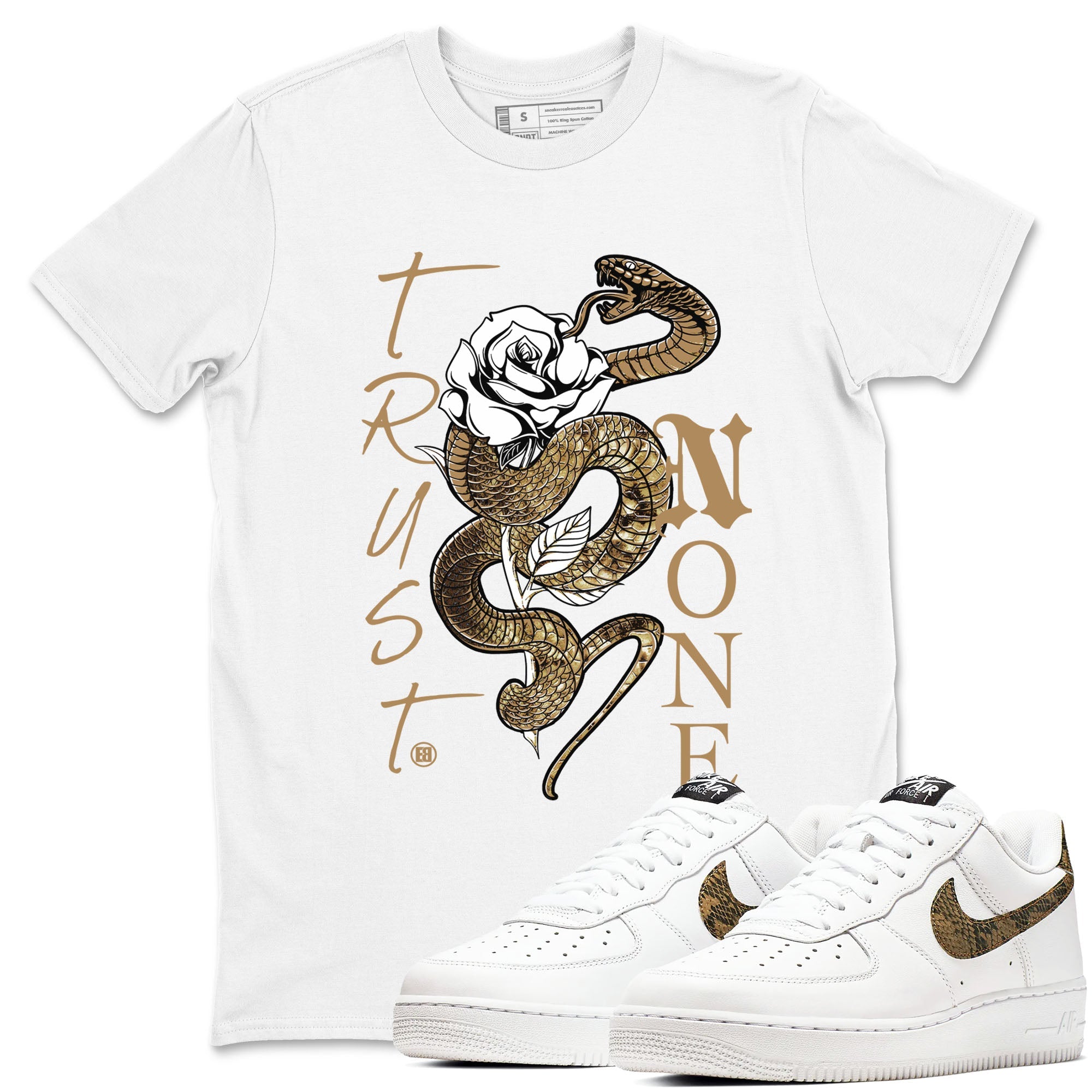 Air Force 1 Ivory Snake shirt to match jordans Trust None sneaker tees AF1 Ivory Snake Drip Gear Zone unisex cotton White 1 crew neck shirt