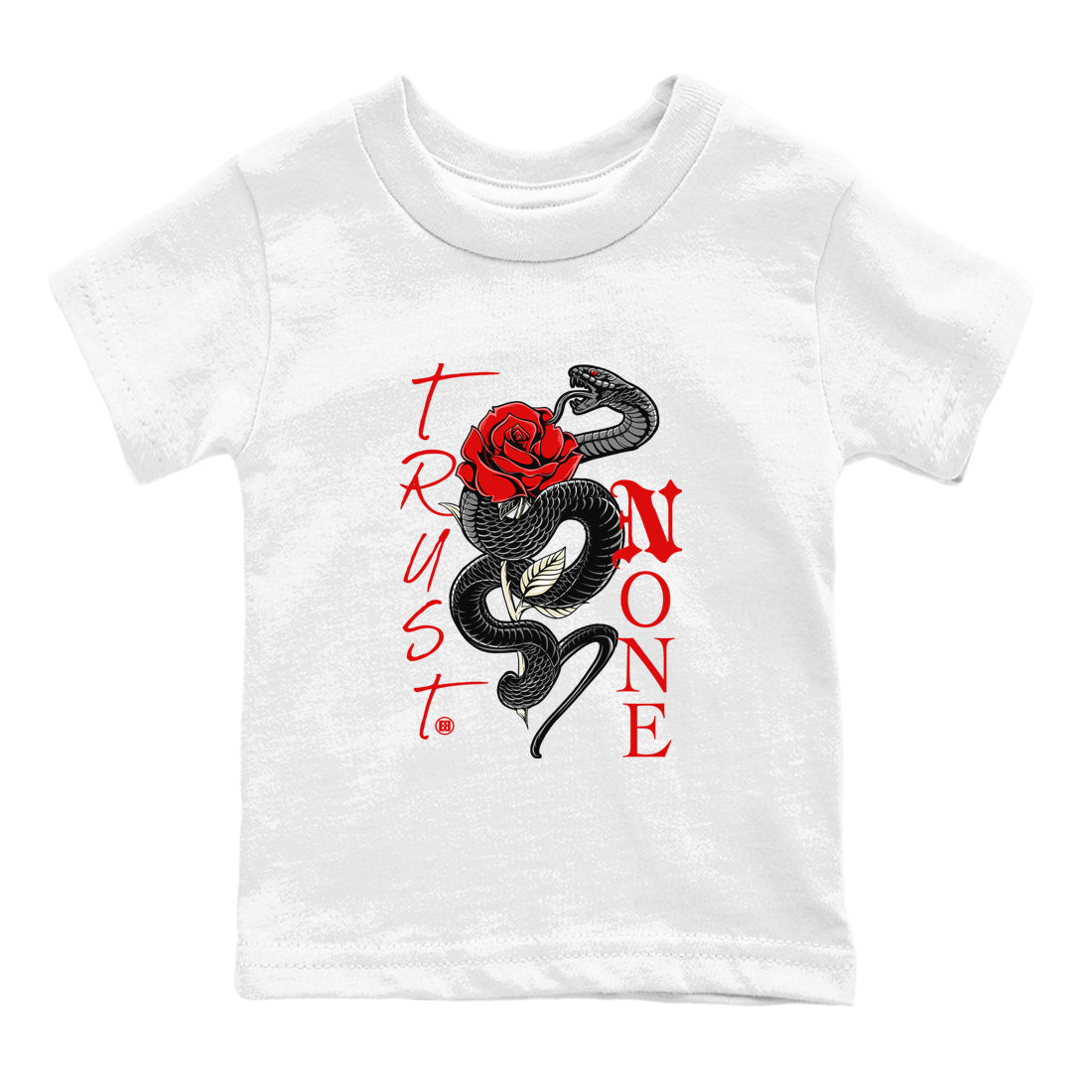 1s Black Toe Reimagined shirts to match jordans Trust None sneaker match tees Air Jordan 1 Black Toe Reimagined Drip Gear Zone streetwear brand Baby and Youth White 2 cotton tee