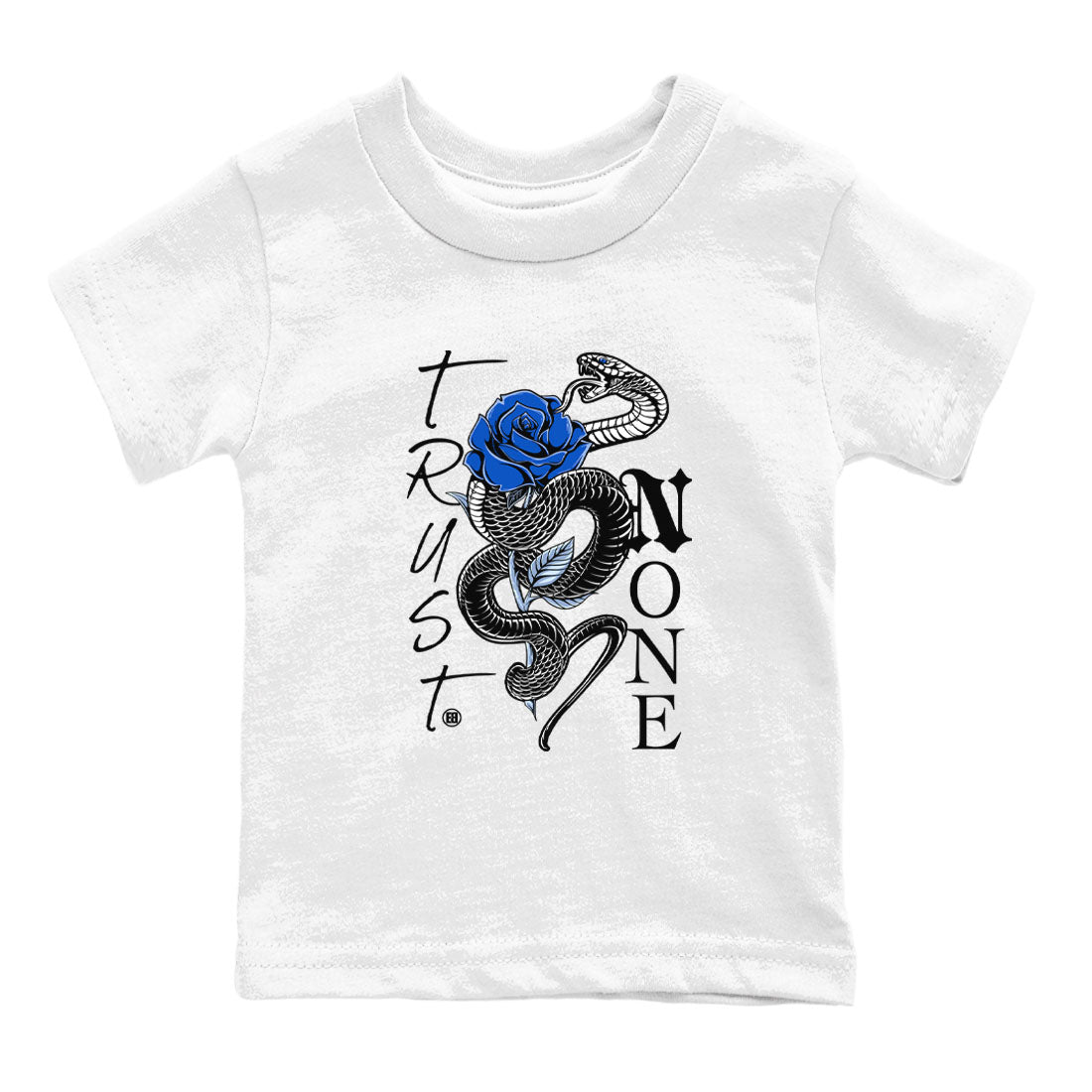 AJ11 Black and Varsity Royal shirt to match jordans Trust None sneaker tees Air Jordan 11 Black and Varsity Royal Drip Gear Zone baby toddler White 2 cotton Shirt