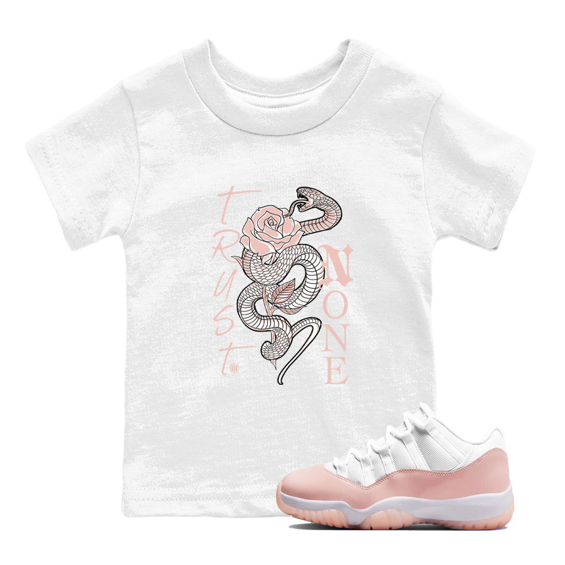 AJ11 Legend Pink shirts to match jordans Trust None sneaker match tees Air Jordan 11 Legend Pink Drip Gear Zone streetwear brand Baby and Youth White 1 cotton tee
