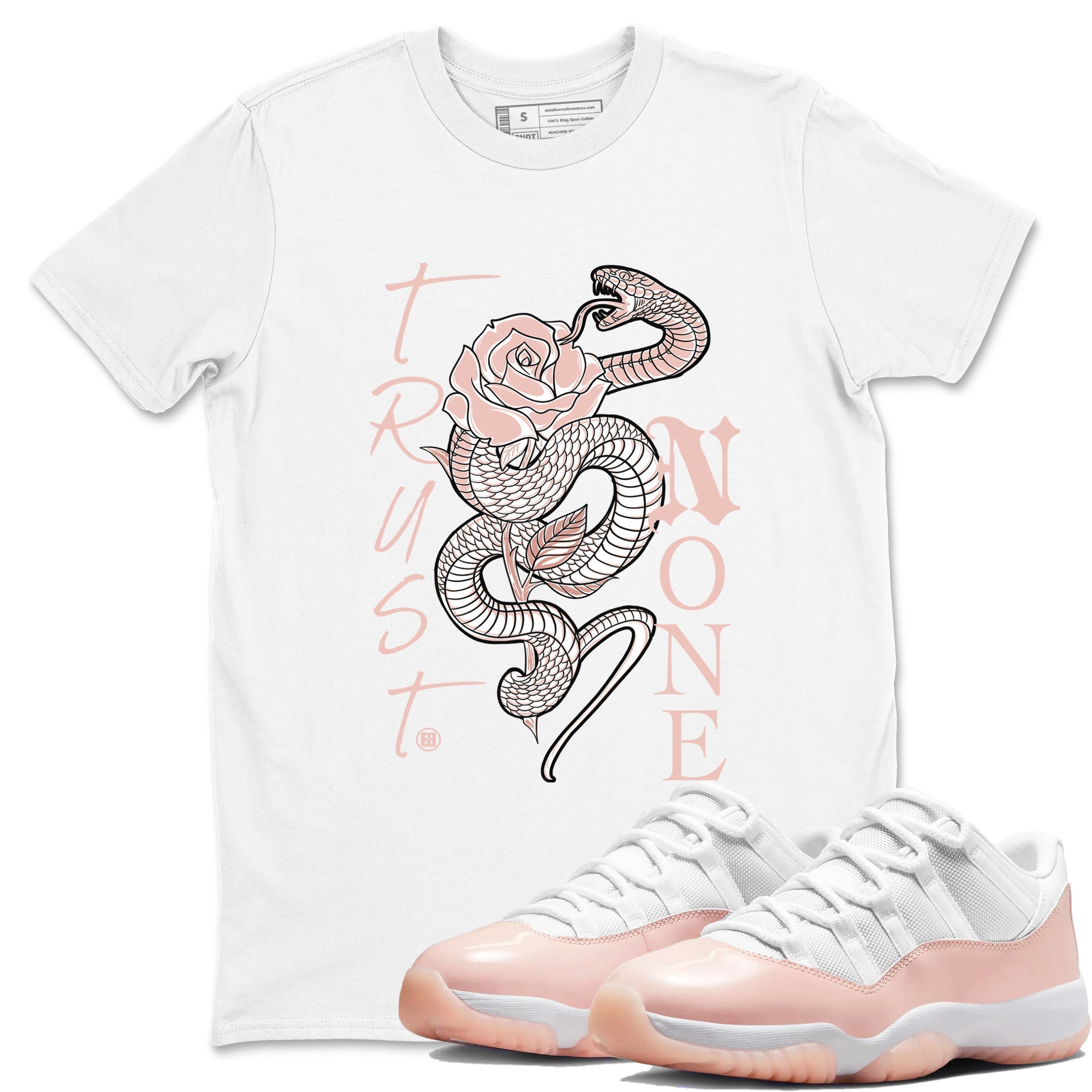 AJ11 Legend Pink shirts to match jordans Trust None sneaker match tees Air Jordan 11 Legend Pink Drip Gear Zone streetwear brand White 1 unisex cotton tee