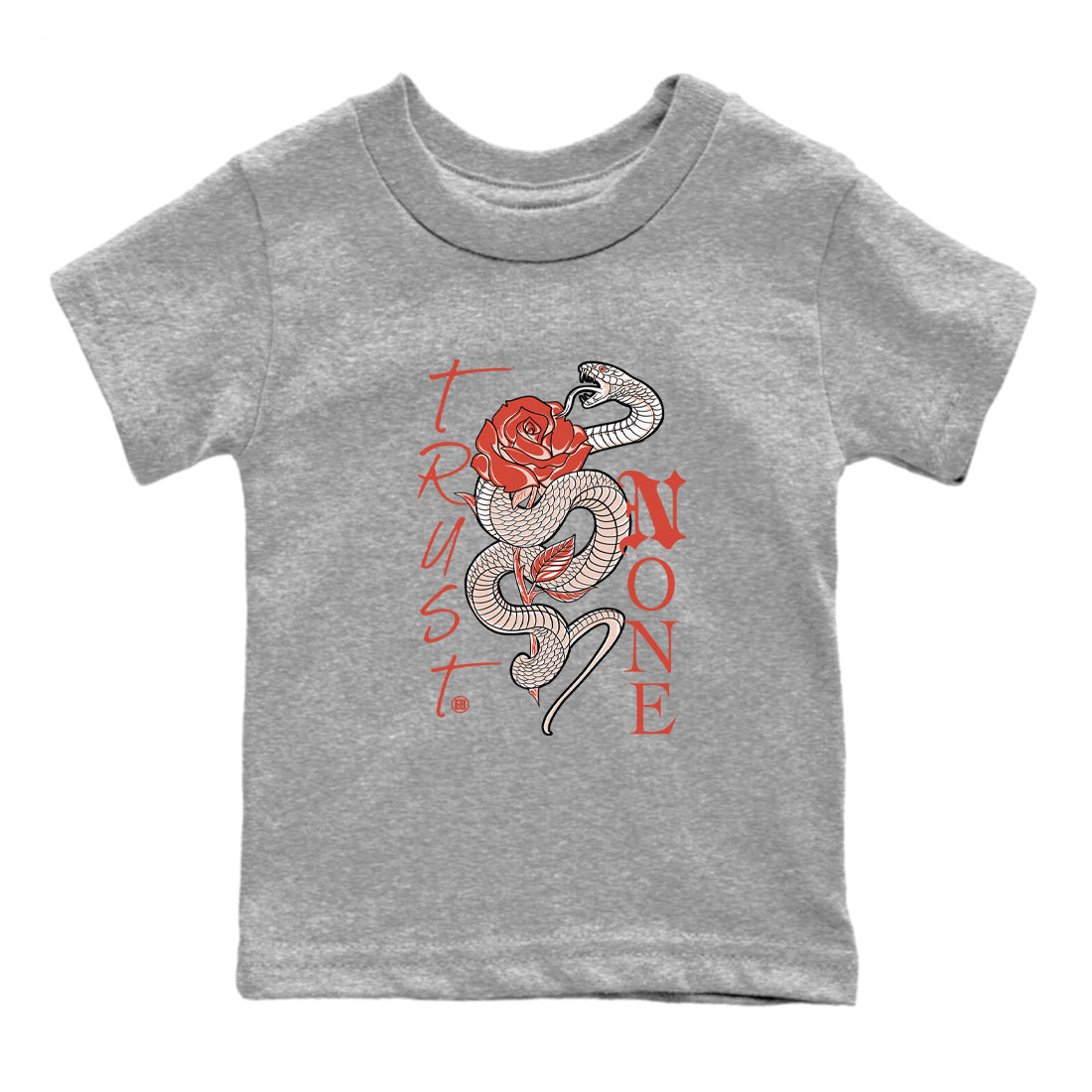 13s Dune Red shirts to match jordans Trust None sneaker match tees Air Jordan 13 Dune Red Drip Gear Zone streetwear brand Baby and Youth Heather Grey 2 cotton tee