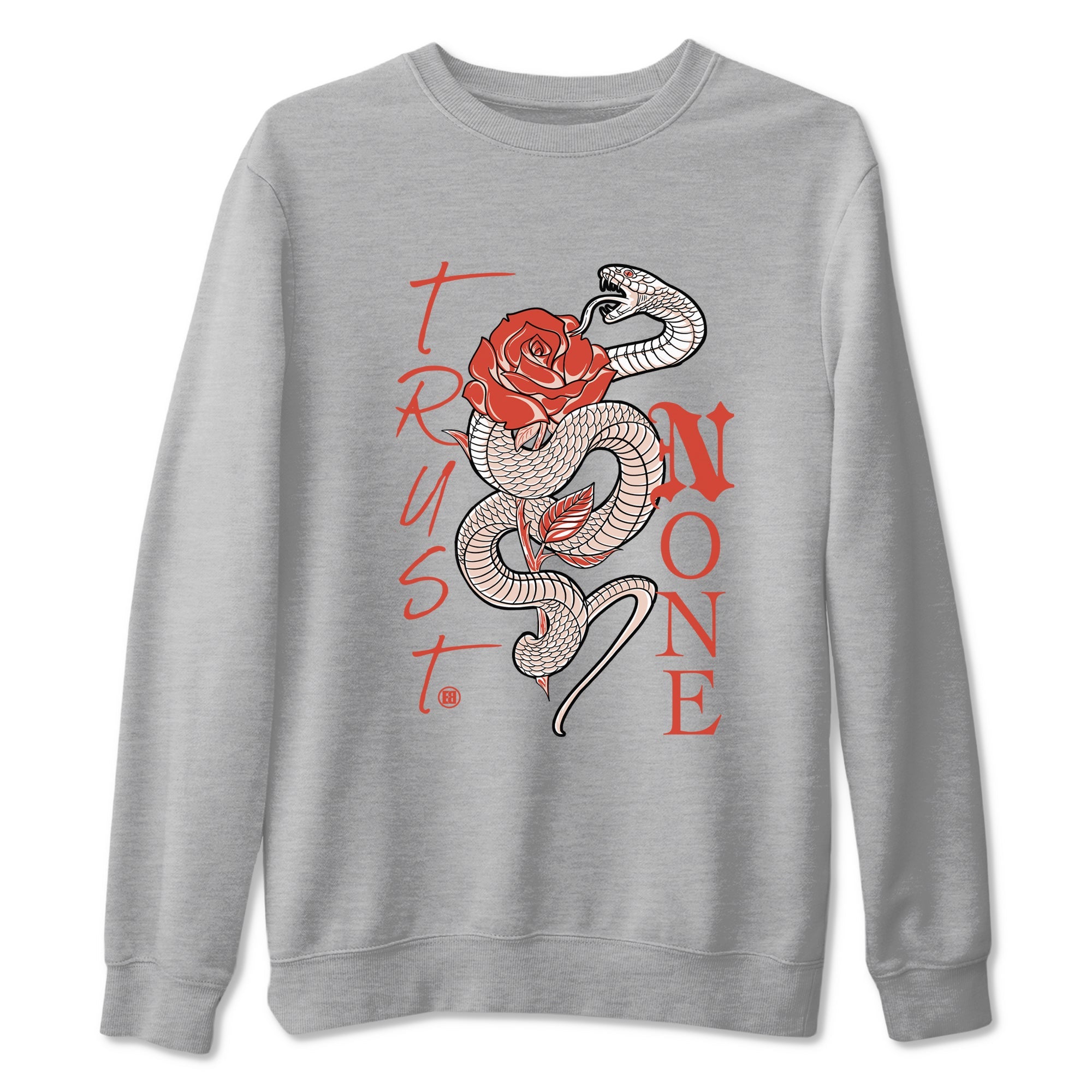 13s Dune Red shirts to match jordans Trust None sneaker match tees Air Jordan 13 Dune Red Drip Gear Zone streetwear brand Heather Grey 2 unisex cotton tee