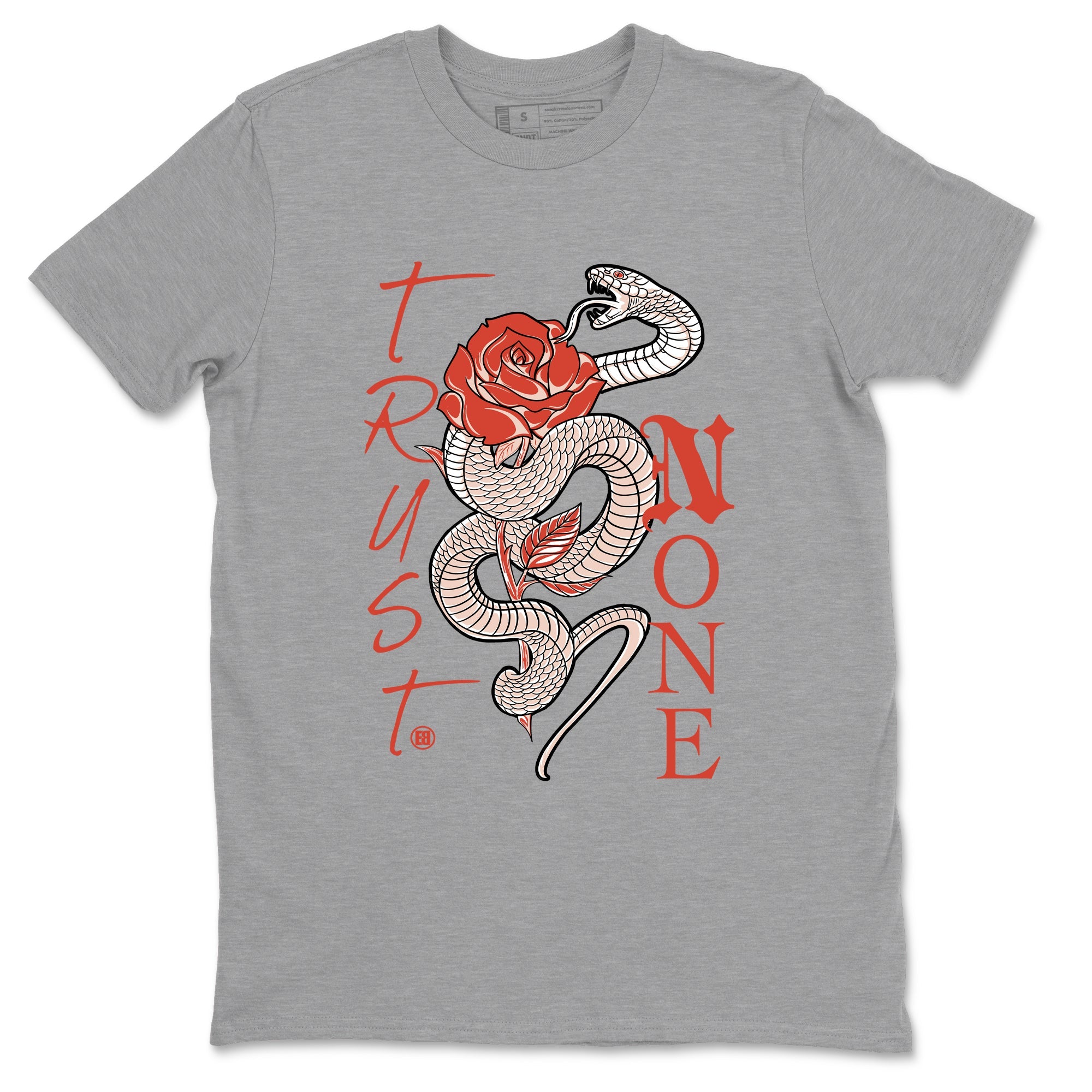 13s Dune Red shirts to match jordans Trust None sneaker match tees Air Jordan 13 Dune Red Drip Gear Zone streetwear brand Heather Grey 2 unisex cotton tee
