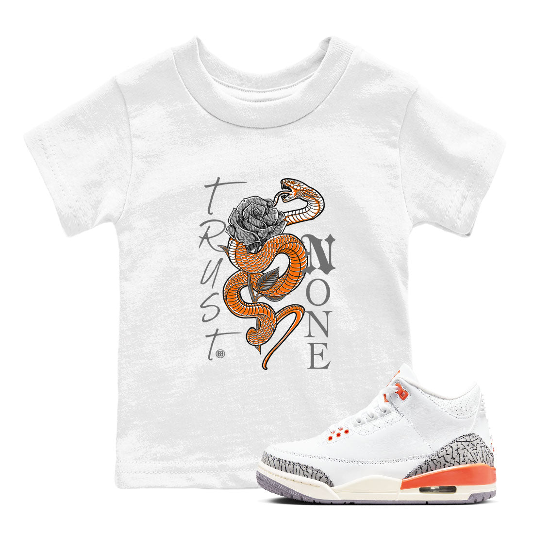 3s Georgia Peach shirt to match jordans Trust None sneaker tees Air Jordan 3 Retro Georgia Peach Drip Gear Zone baby toddler White 1 cotton Shirt