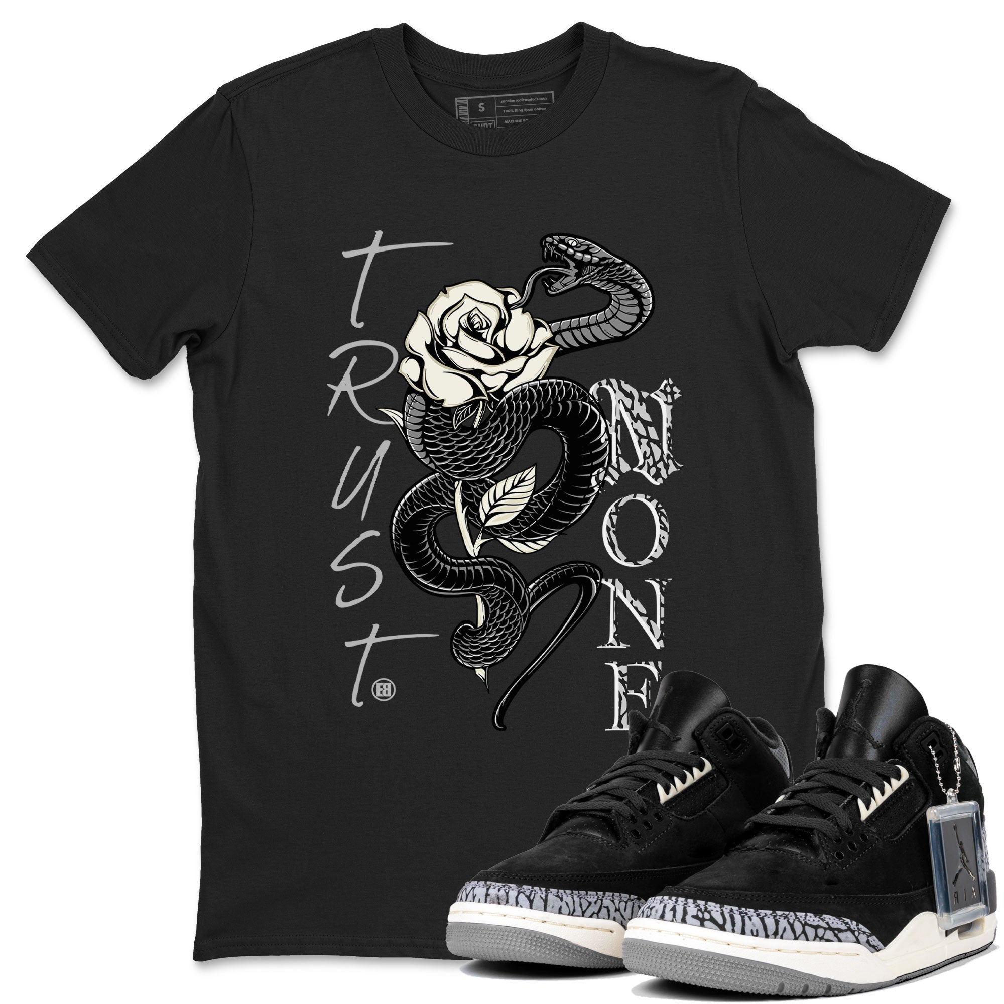 Air Jordan 3 Off Noir shirt to match jordans Trust None sneaker tees Air Jordan 3 Retro Off Noir Drip Gear Zone Unisex Black 1 T-Shirt