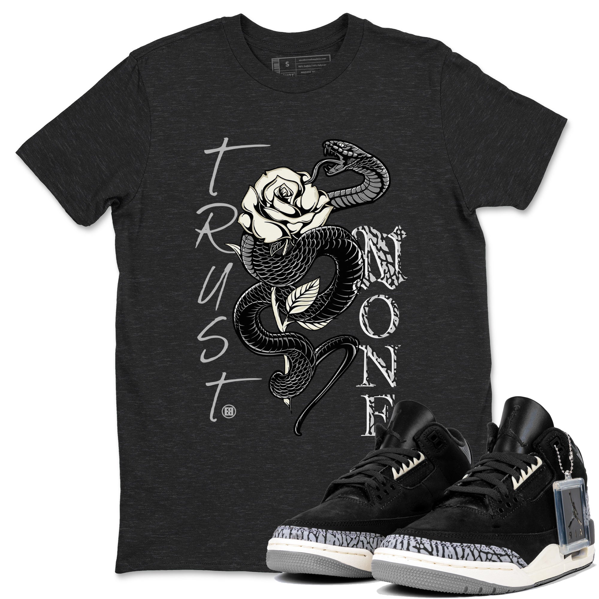 Air Jordan 3 Off Noir shirt to match jordans Trust None sneaker tees Air Jordan 3 Retro Off Noir Drip Gear Zone Unisex Charcoal Heather 1 T-Shirt