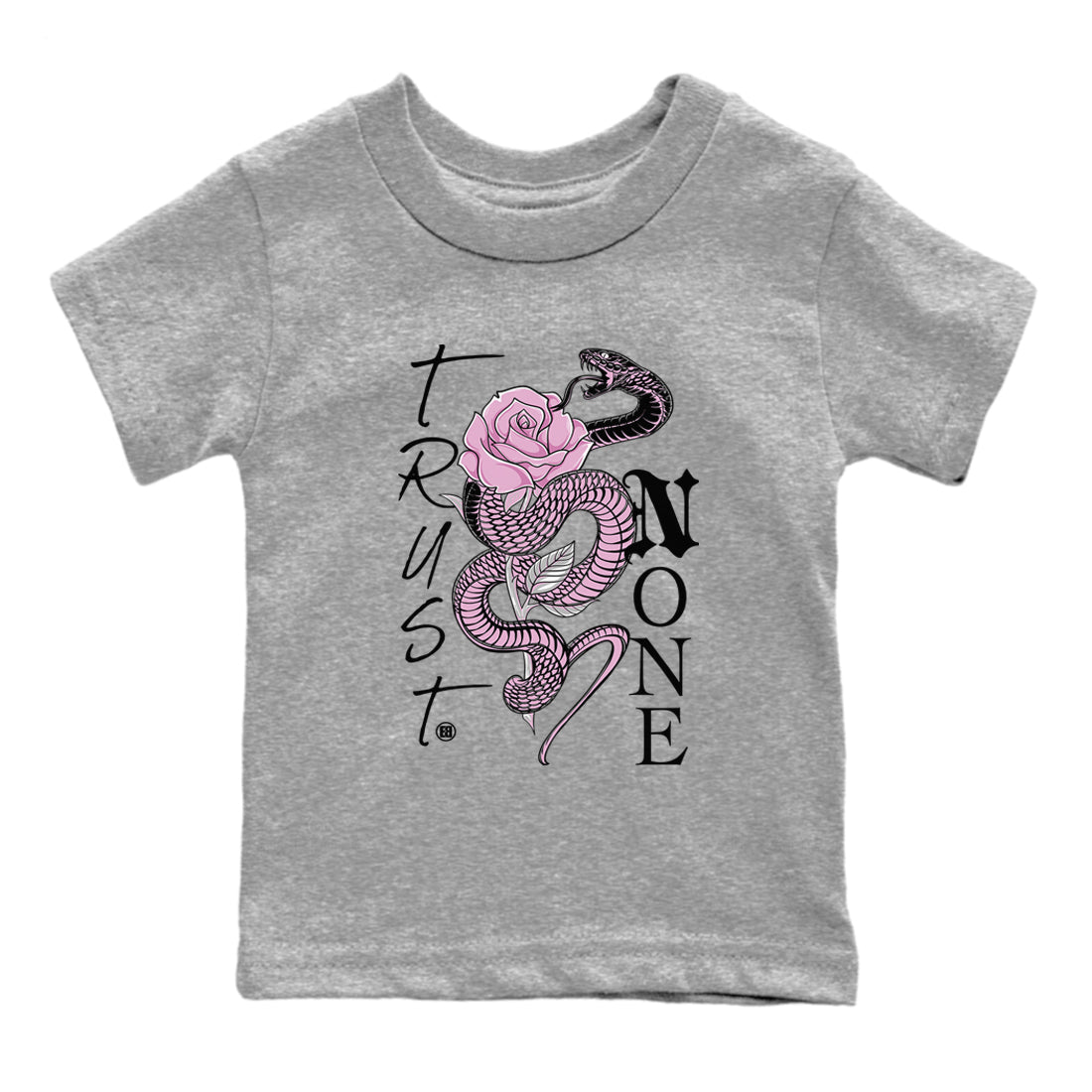4s Retro Orchid shirts to match jordans Trust None sneaker match tees Air Jordan 4 WMNS Orchid match shoes to clothes Drip Gear Zone Youth Baby Heather Grey 2 tee
