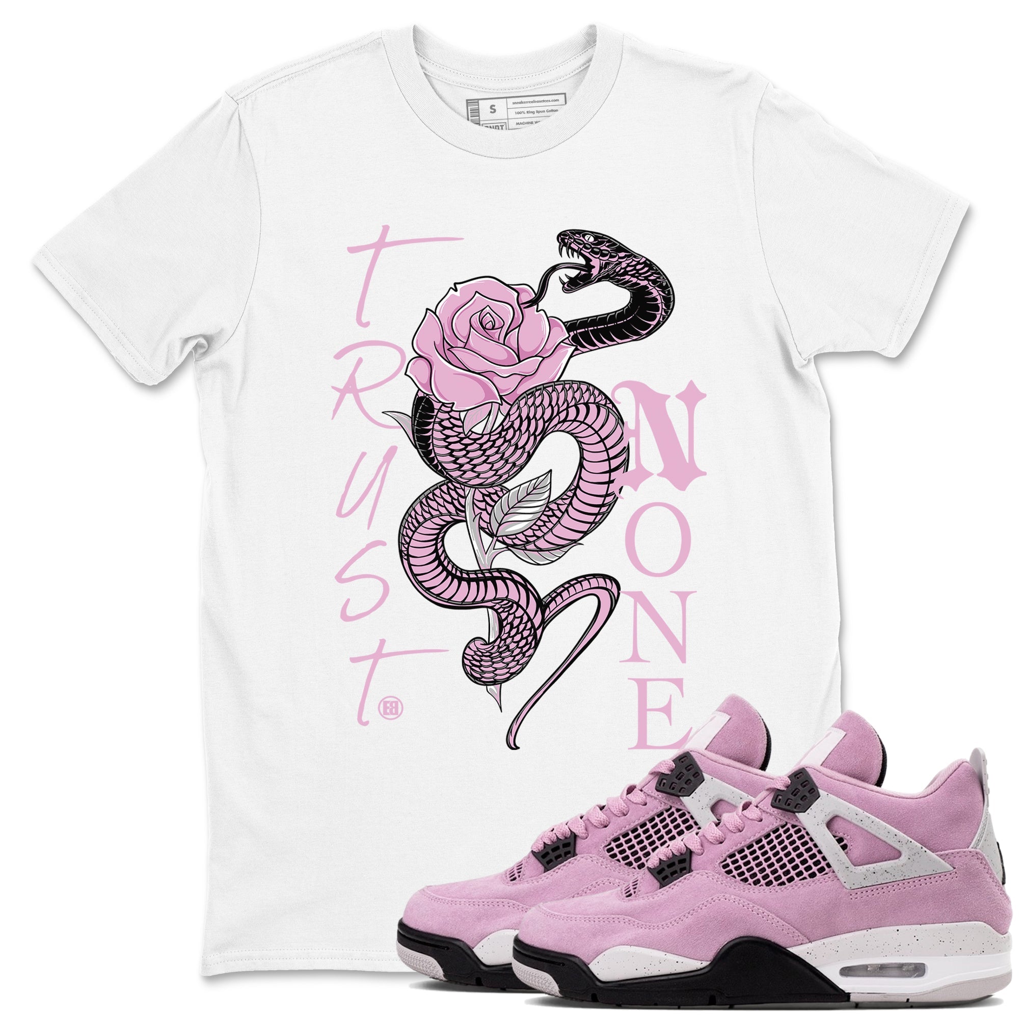 4s Retro Orchid shirts to match jordans Trust None sneaker match tees Air Jordan 4 WMNS Orchid match shoes to clothes Drip Gear Zone unisex cotton White 1 shirts