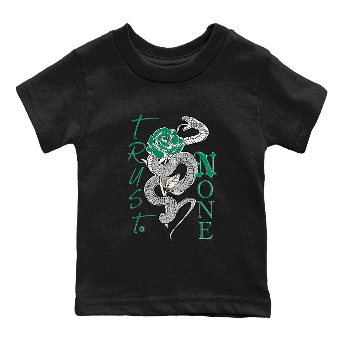 4s Oxidized Green shirts to match jordans Trust None sneaker match tees Air Jordan 4 Oxidized Green Drip Gear Zone streetwear brand Baby and Youth Black 2 cotton tee