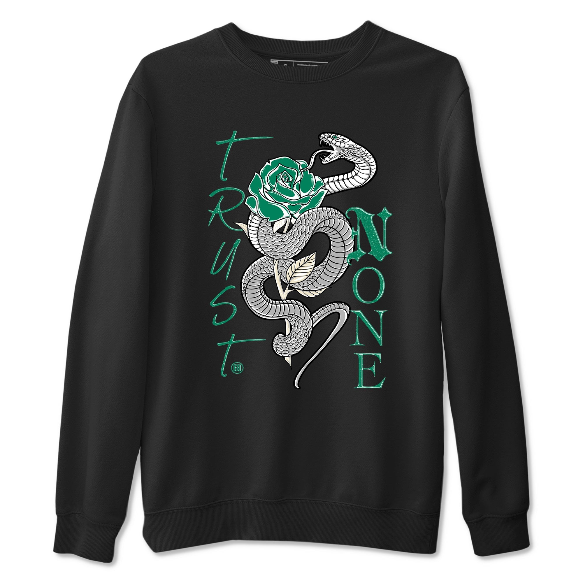 4s Oxidized Green shirts to match jordans Trust None sneaker match tees Air Jordan 4 Oxidized Green Drip Gear Zone streetwear brand Black 2 unisex cotton tee