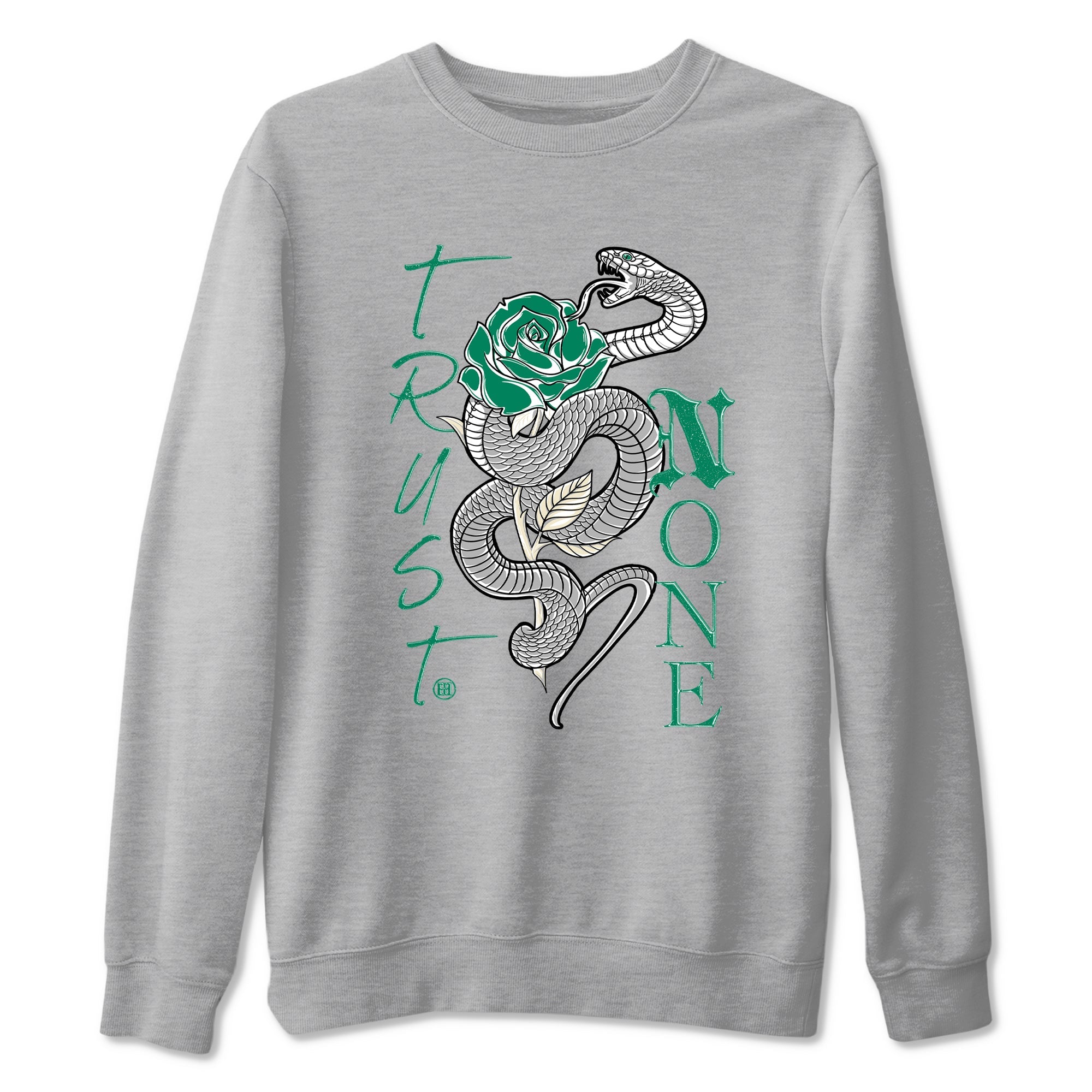 4s Oxidized Green shirts to match jordans Trust None sneaker match tees Air Jordan 4 Oxidized Green Drip Gear Zone streetwear brand Heather Grey 2 unisex cotton tee
