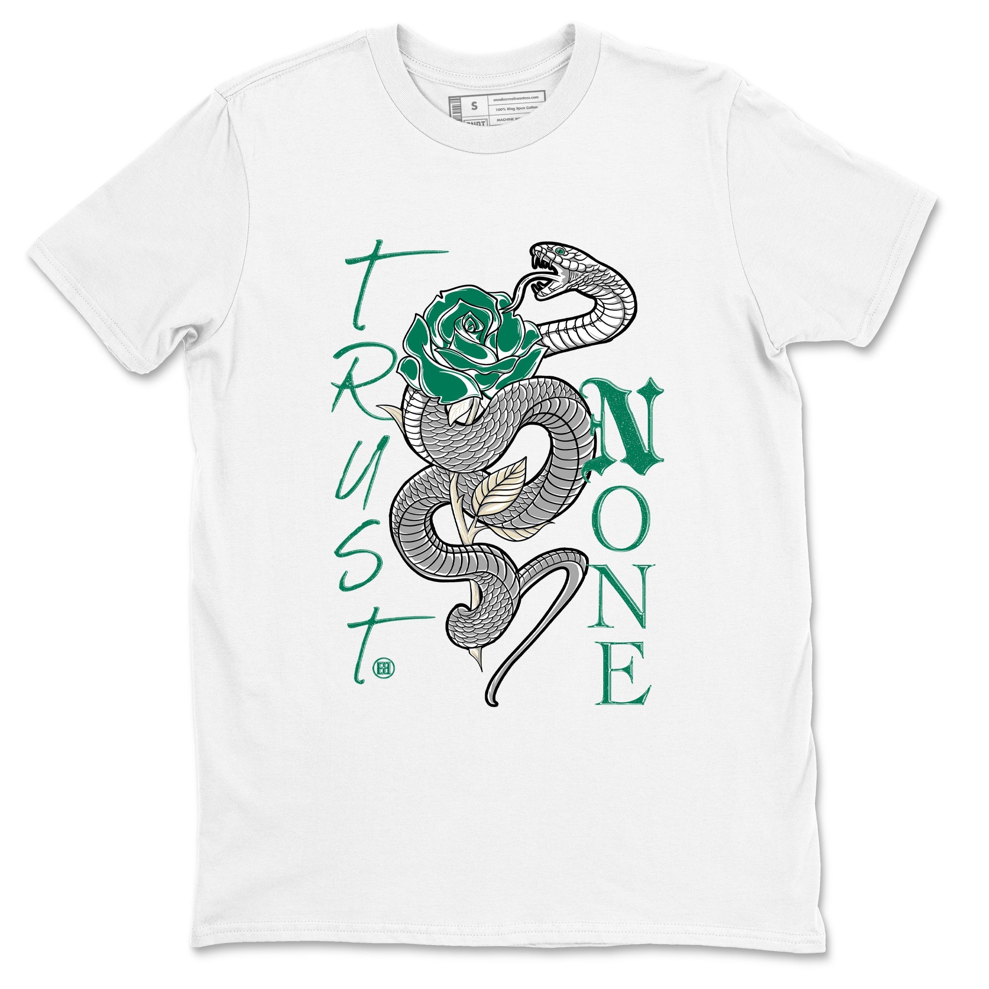 4s Oxidized Green shirts to match jordans Trust None sneaker match tees Air Jordan 4 Oxidized Green Drip Gear Zone streetwear brand White 2 unisex cotton tee