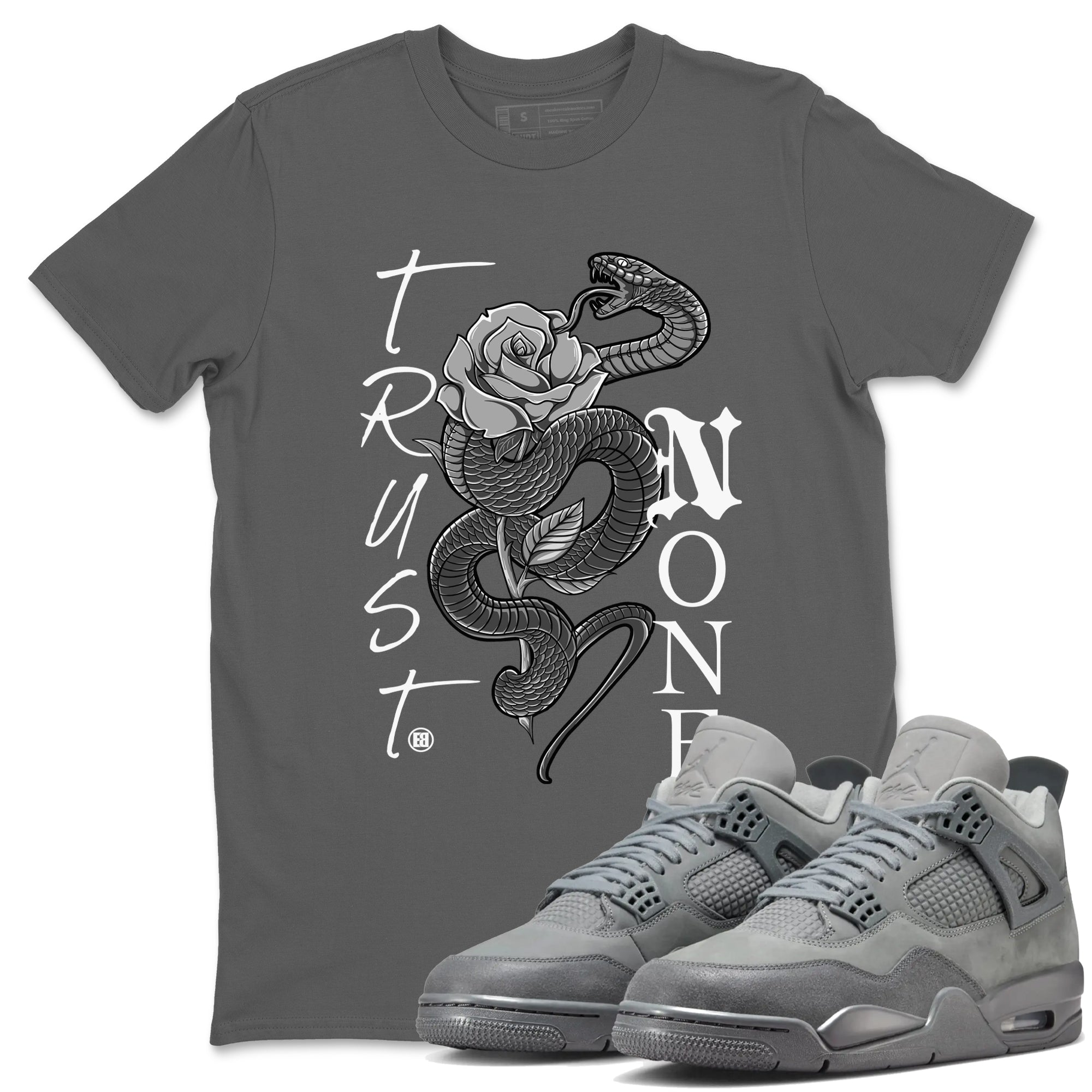 4s Wet Cement shirts to match jordans Trust None sneaker match tees Air Jordan 4 Wet Cement Drip Gear Zone unisex cotton Cool Grey 1 crew neck shirts