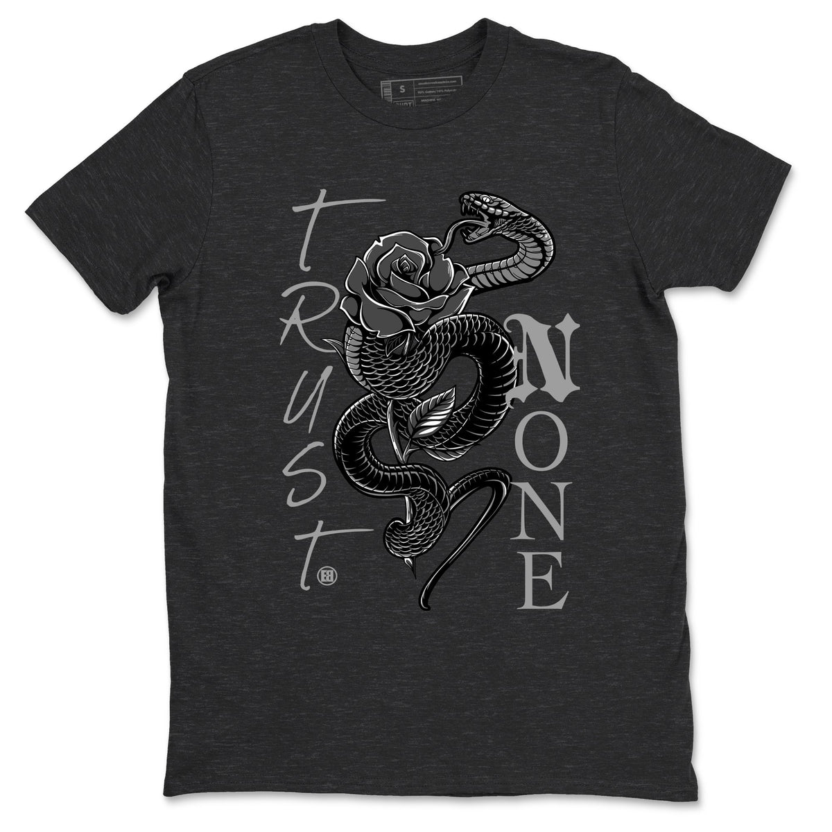 5s Black Cat shirts to match jordans Trust None sneaker match tees Air Jordan 5 Black Cat match shoes to clothes Drip Gear Zone unisex cotton Charcoal Heather 2 shirts