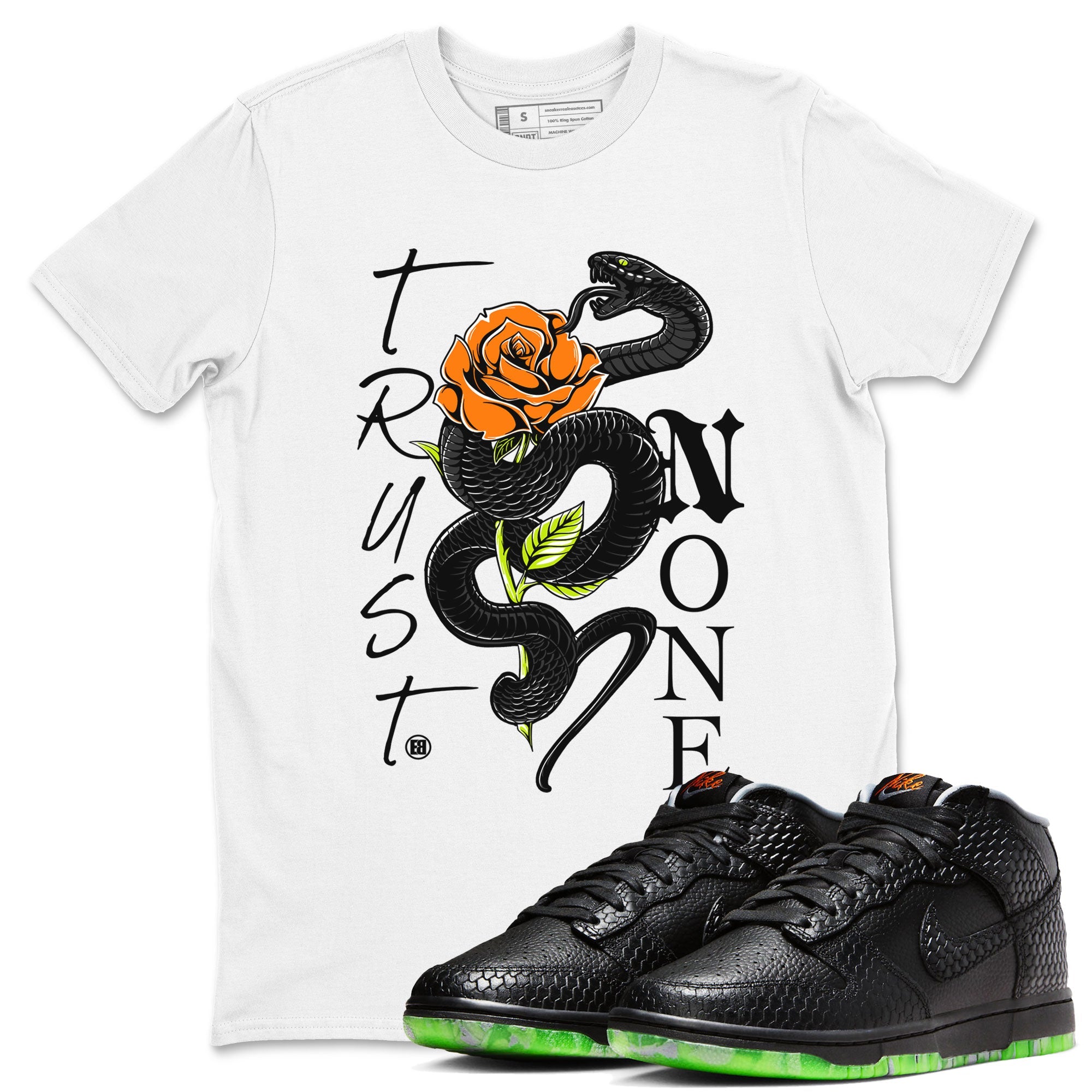 Dunk Halloween shirt to match jordans Trust None sneaker tees Special Halloween Costume Dunk Mid Halloween Drip Gear Zone Unisex White 1 T-Shirt