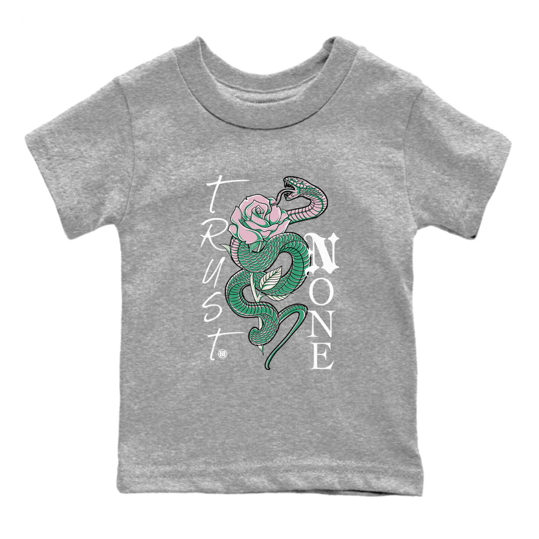Dunk Low Medium Soft Pink Malachite shirt to match jordans Trust None sneaker tees Dunks Medium Soft Pink Malachite Streetwear Brand Drip Gear Zone baby toddler Heather Grey 2 cotton Shirt