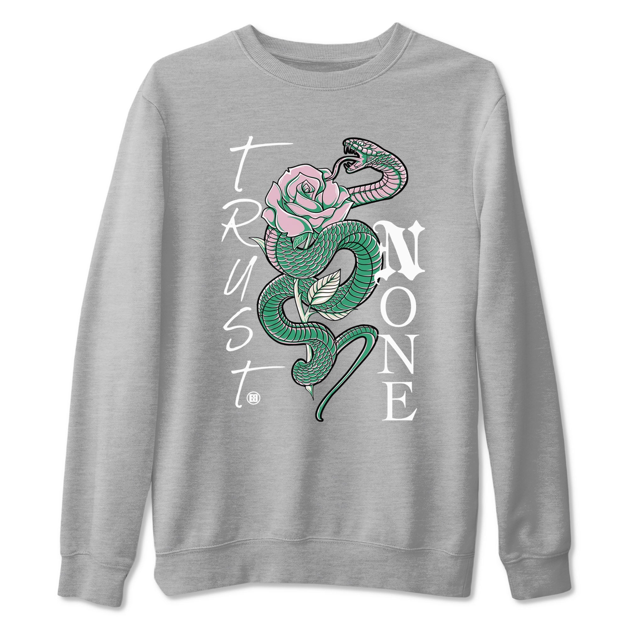 Dunk Low Medium Soft Pink Malachite shirt to match jordans Trust None sneaker tees Dunks Medium Soft Pink Malachite Streetwear Brand Drip Gear Zone unisex cotton Heather Grey 2 crew neck shirt