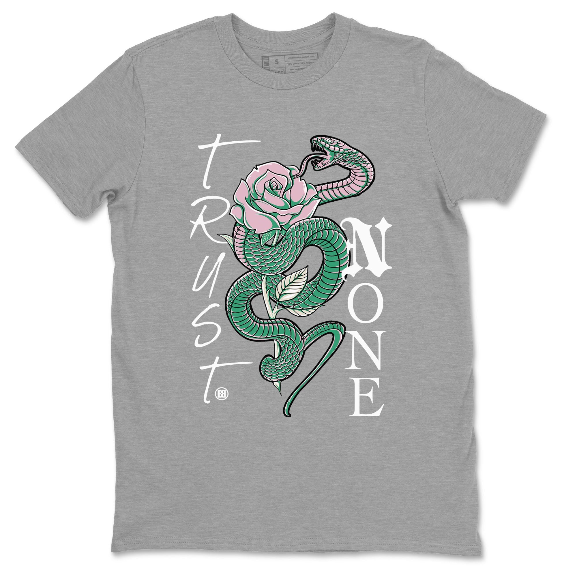 Dunk Low Medium Soft Pink Malachite shirt to match jordans Trust None sneaker tees Dunks Medium Soft Pink Malachite Streetwear Brand Drip Gear Zone unisex cotton Heather Grey 2 crew neck shirt
