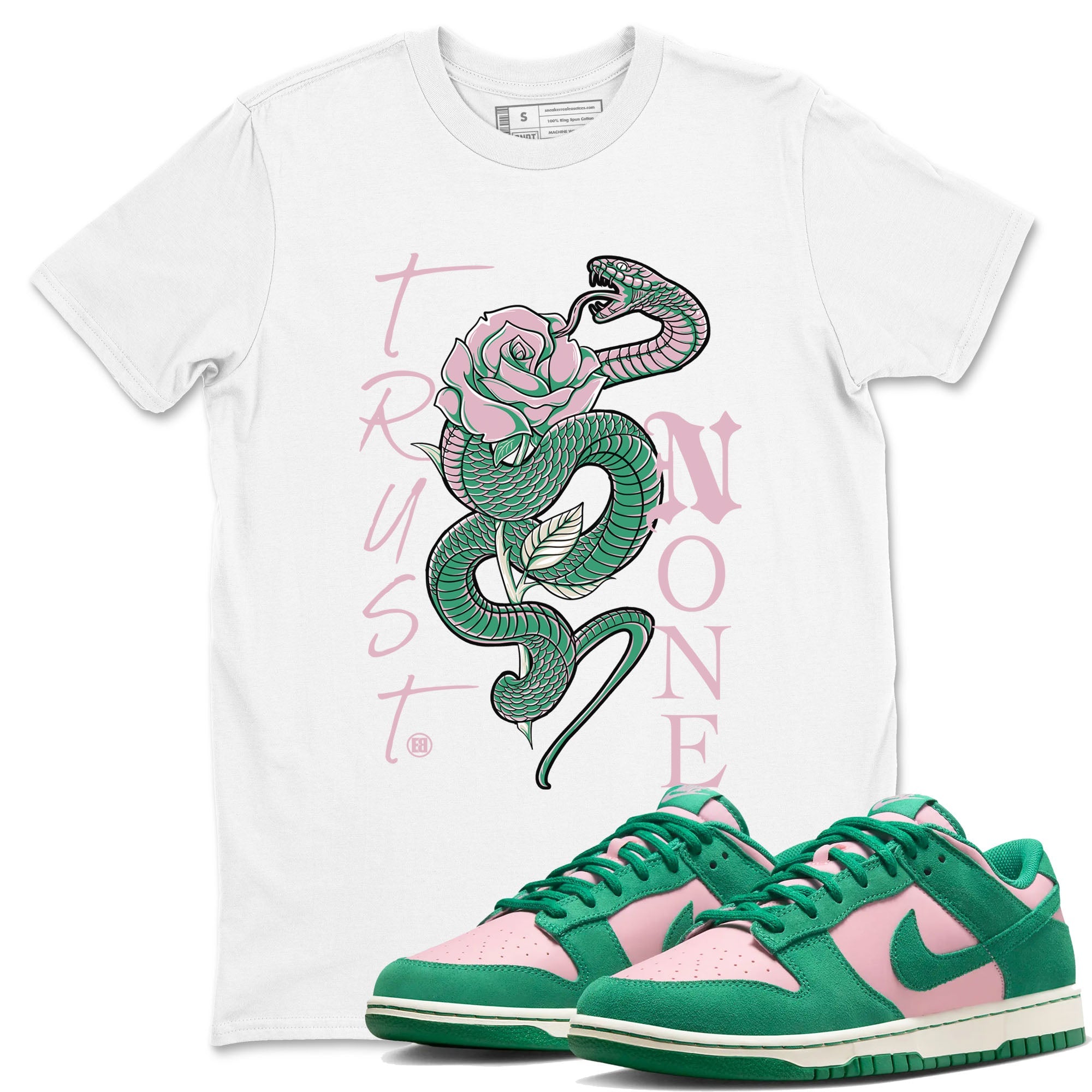 Dunk Low Medium Soft Pink Malachite shirt to match jordans Trust None sneaker tees Dunks Medium Soft Pink Malachite Streetwear Brand Drip Gear Zone unisex cotton White 1 crew neck shirt