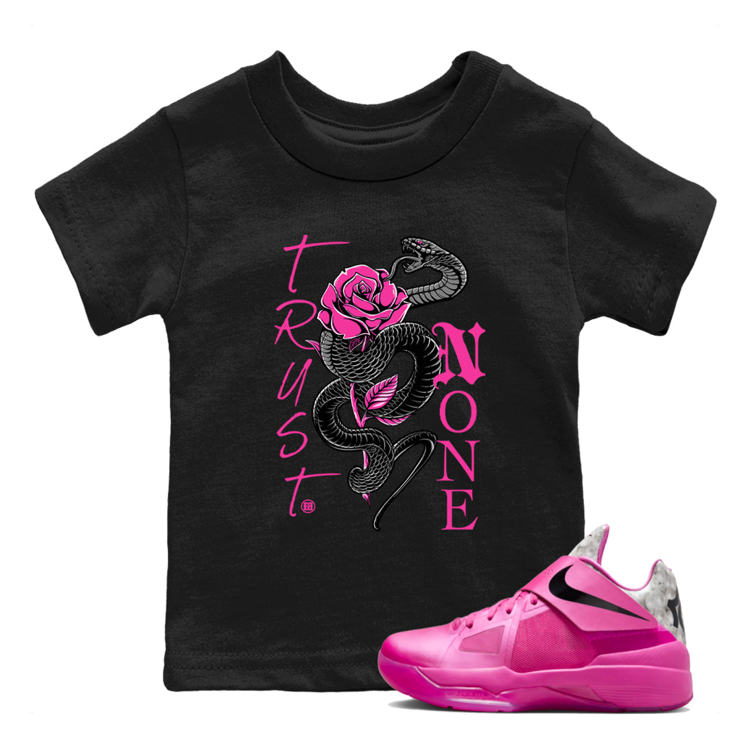 Nike KD 4 Retro Aunt Pearl shirts to match jordans Trust None sneaker match tees Nike KD 4 Aunt Pearl match shoes to clothes Drip Gear Zone Youth Baby Black 1 tee
