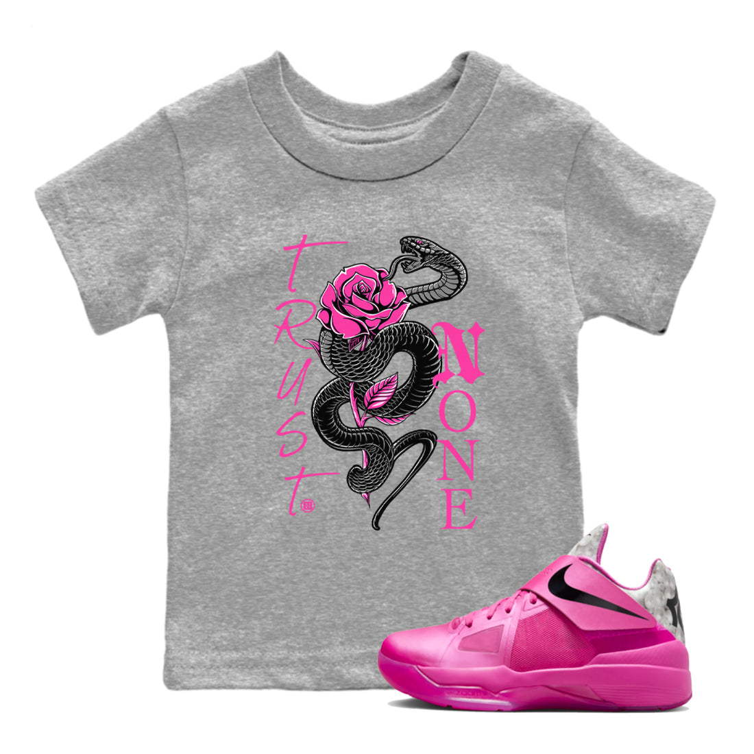 Nike KD 4 Retro Aunt Pearl shirts to match jordans Trust None sneaker match tees Nike KD 4 Aunt Pearl match shoes to clothes Drip Gear Zone Youth Baby Heather Grey 1 tee